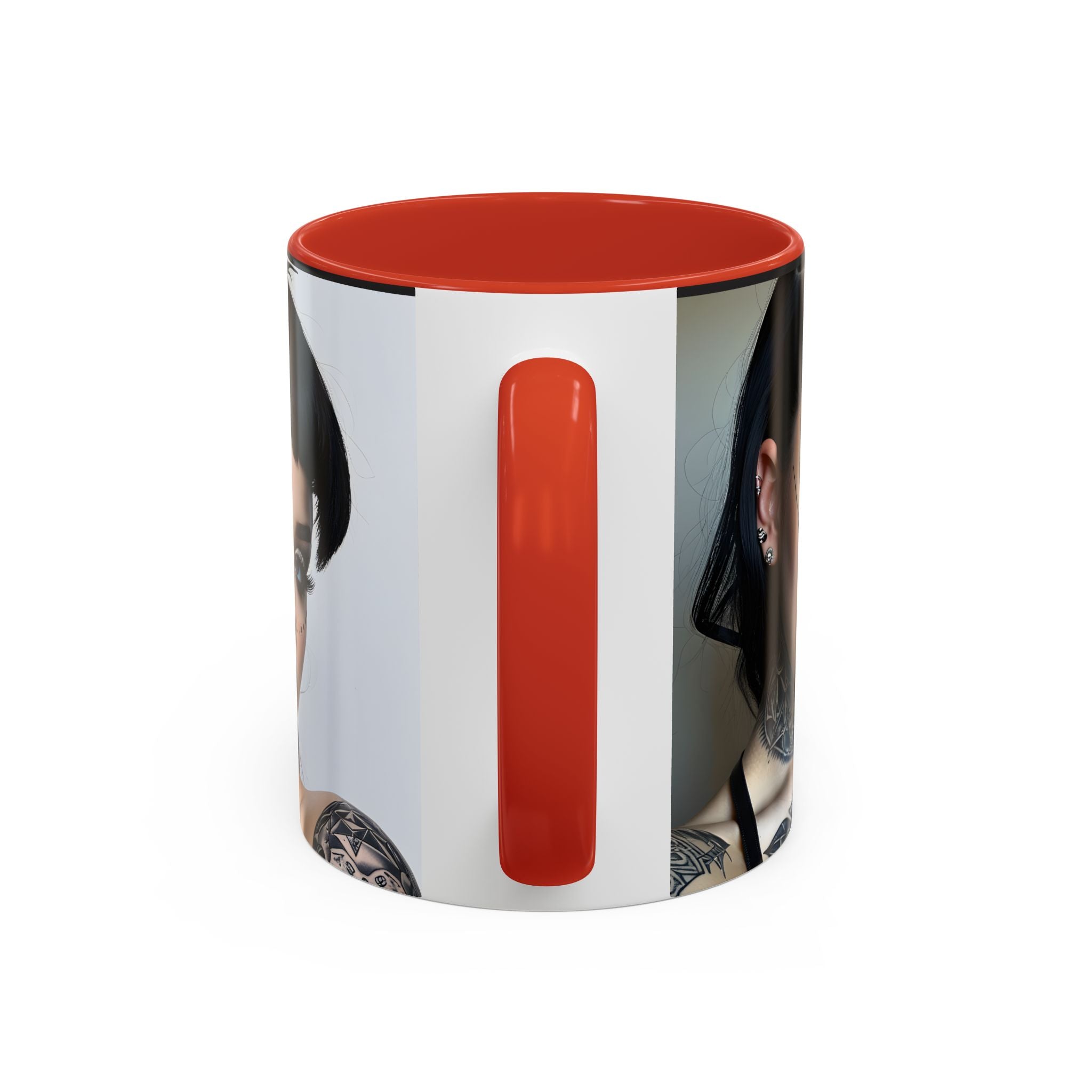 Goth Tattoo Girl Accent Coffee Mug – 11/15oz Black-Lined Ceramic