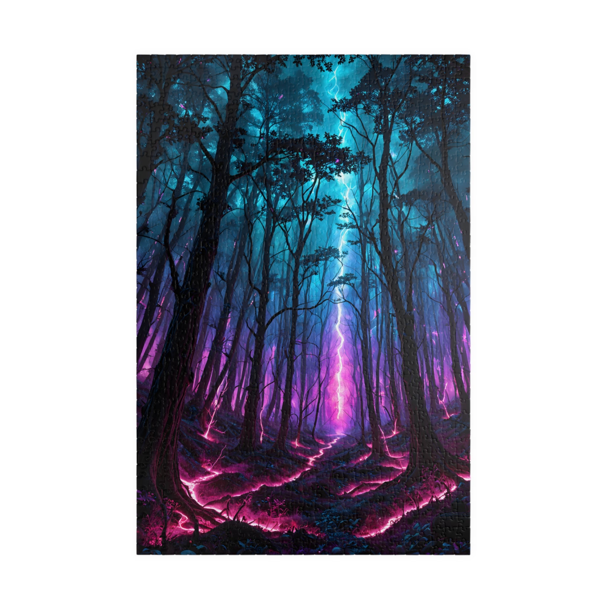 Puzzle Forêt mystique au néon – Puzzle de paysage nocturne 520/1014 pièces