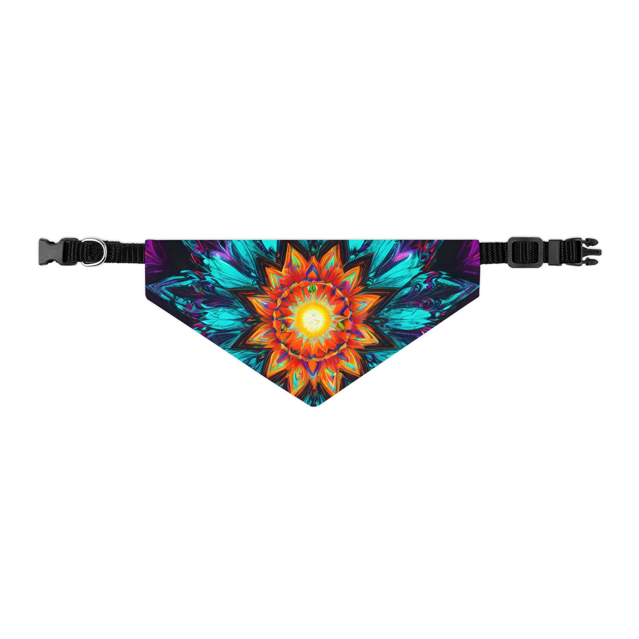 Kaleidoscope Mandala Pet Bandana Collar — Vibrant Boho Dog & Cat Accessory
