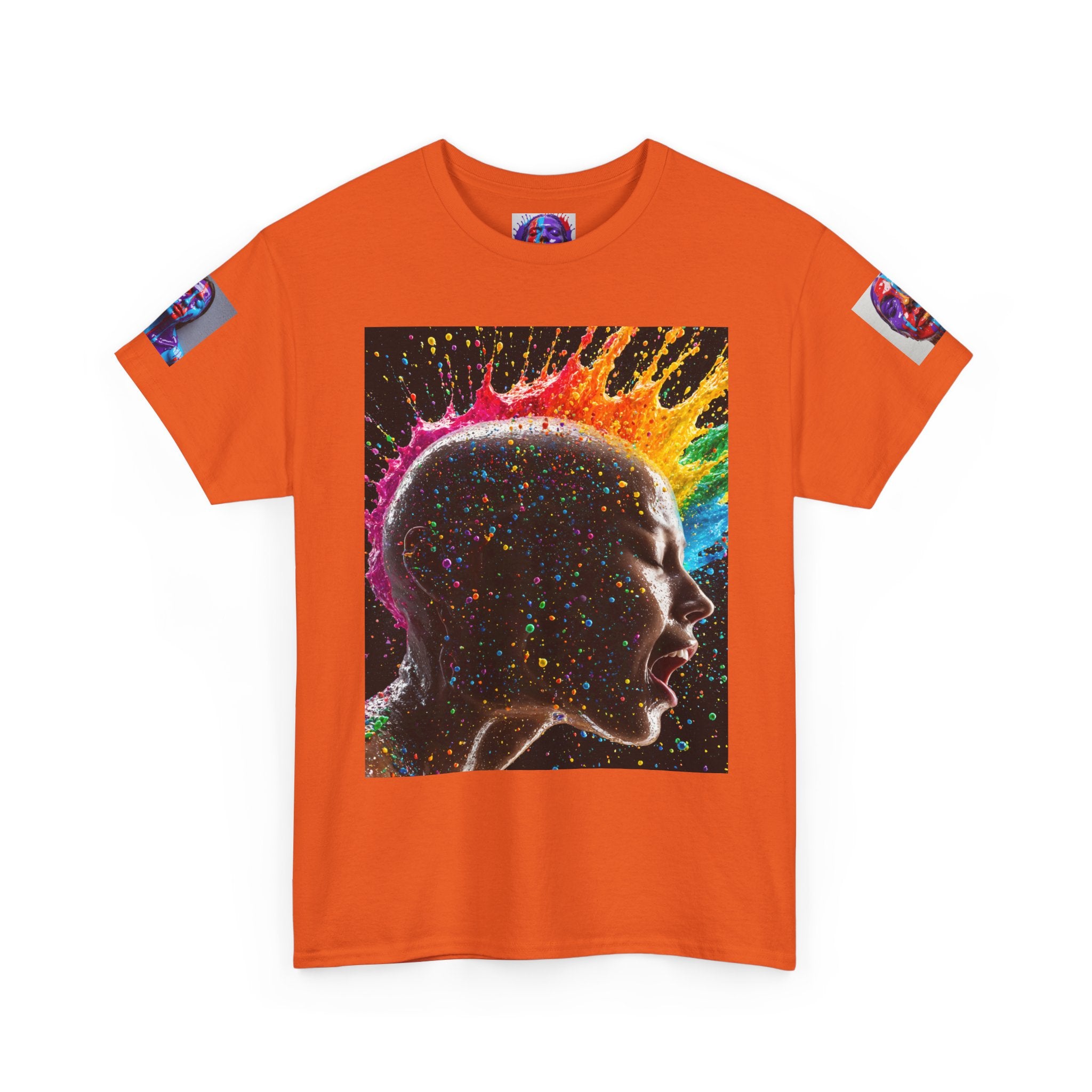 Psychedelic Head Profile Tee — Colorful Neon Abstract Portrait T-Shirt