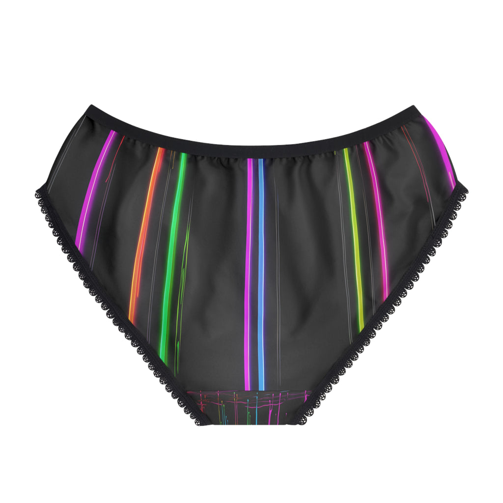 Neon Stripe Women's Briefs — Colorful Glow Lingerie