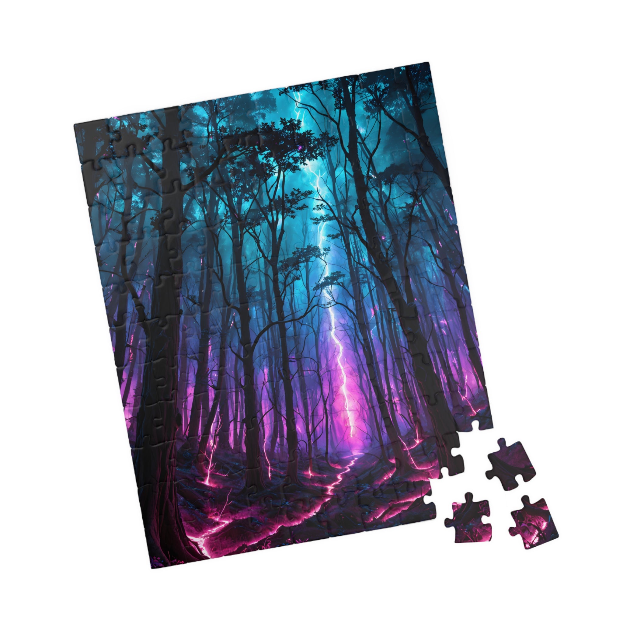 Mystic Neon Forest Puzzle — 520/1014-Piece Nightscape Jigsaw