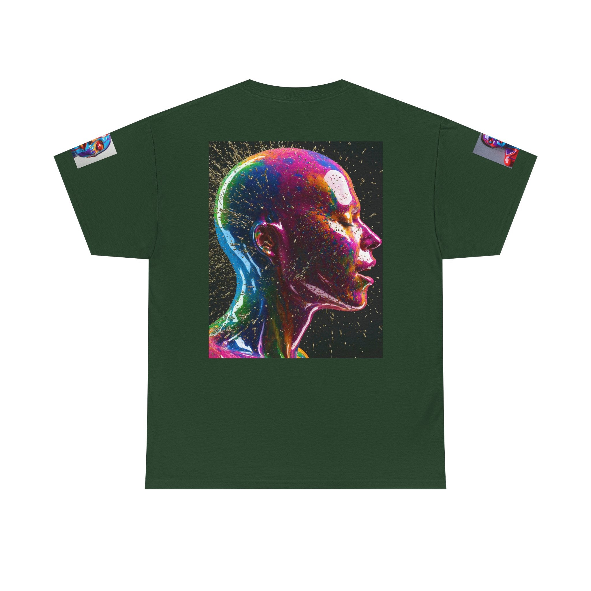Psychedelic Head Profile Tee — Colorful Neon Abstract Portrait T-Shirt