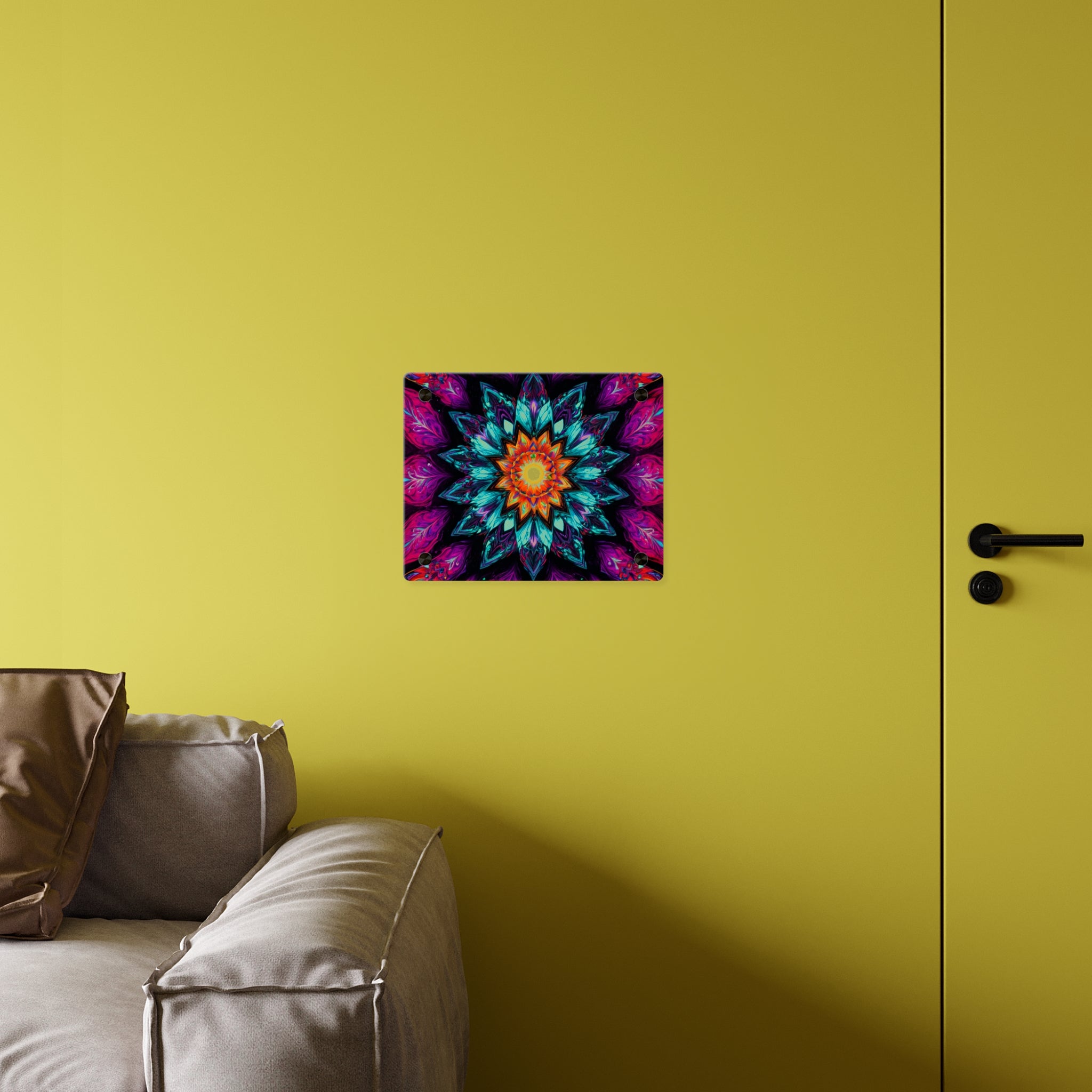 Vibrant Mandala Acrylic Wall Art Panel — Colorful Boho Home Décor