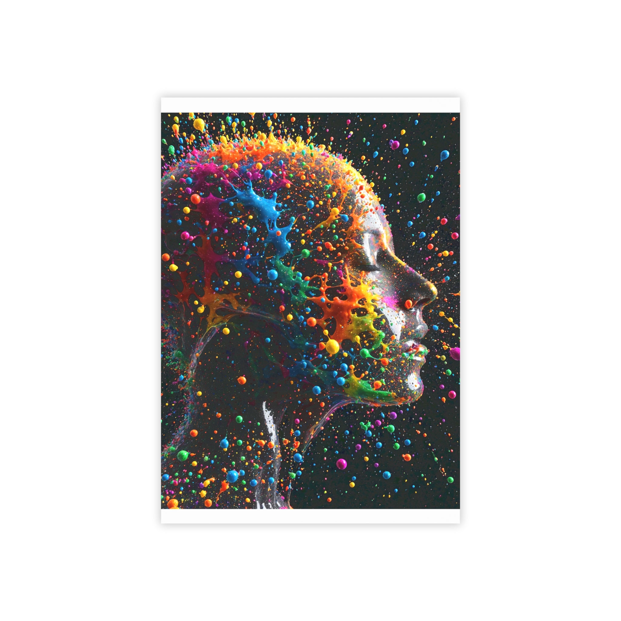 Color Splash Face Post-it Note Pads — Artistic Neon Sticky Notes
