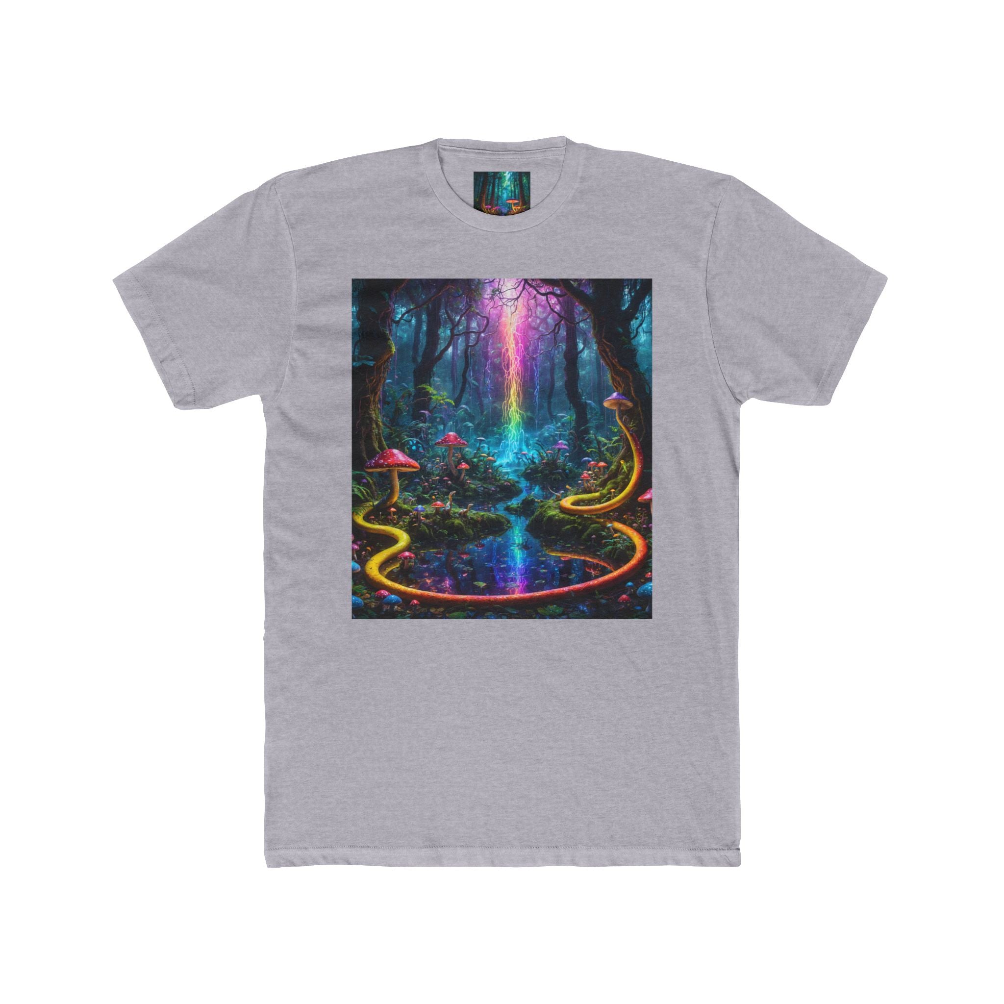 Psychedelic Forest T-Shirt — Neon Mushroom Magic Tee