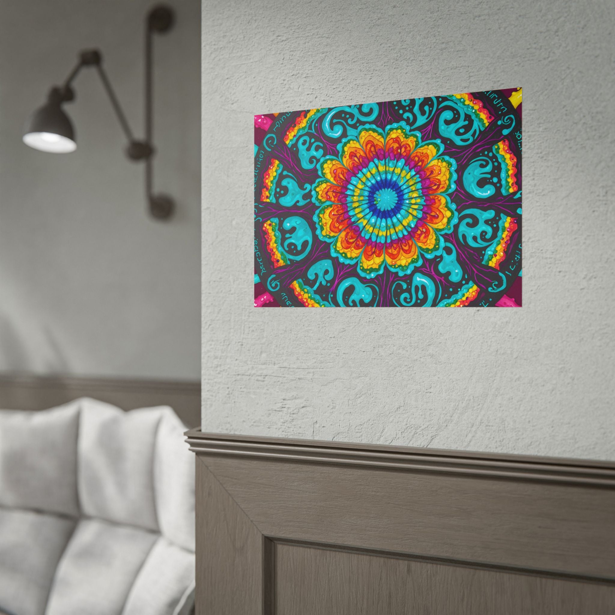 Rolled Poster — Vibrant Psychedelic Mandala Wall Art