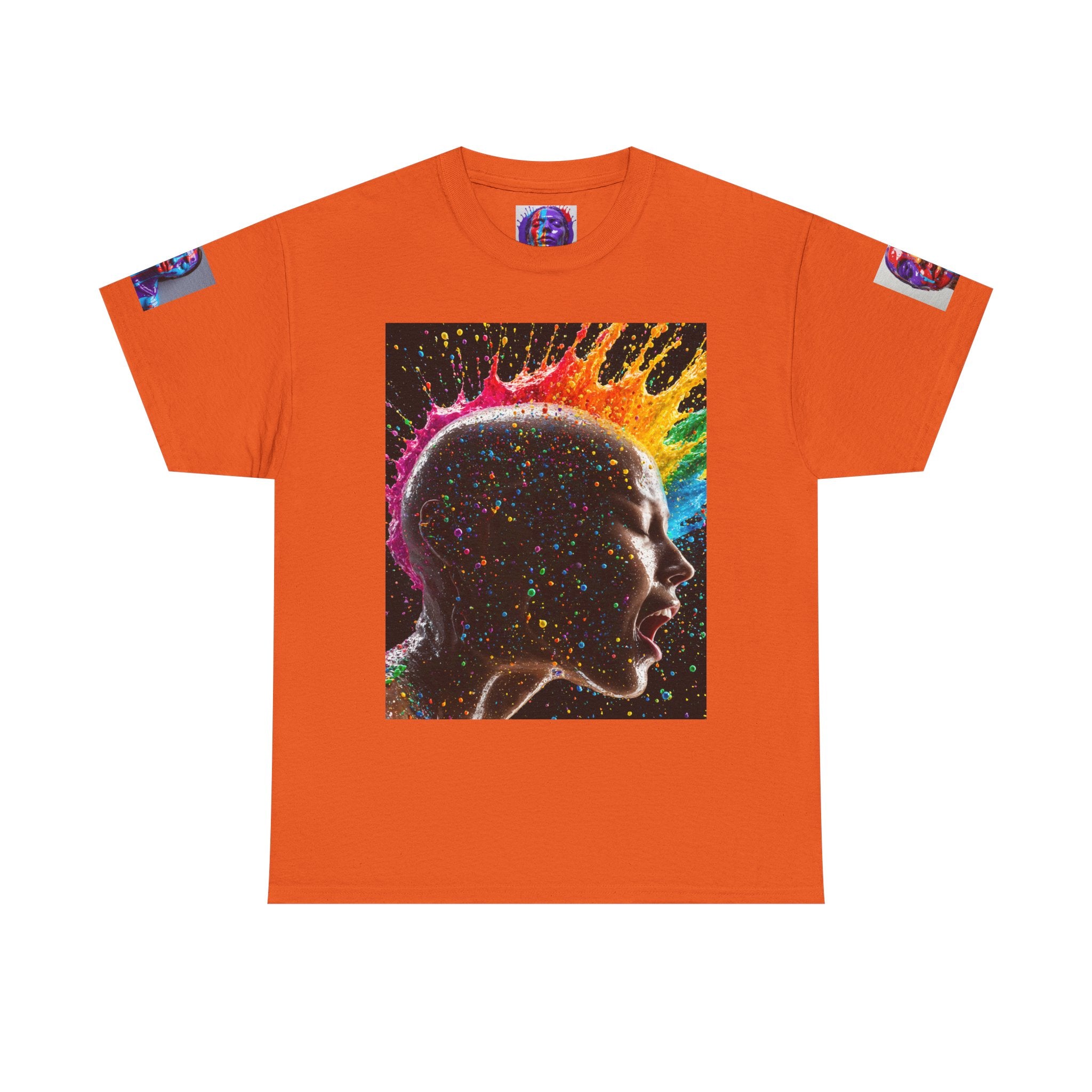 T-shirt Profil de tête psychédélique — T-shirt Portrait Abstrait Néon Coloré