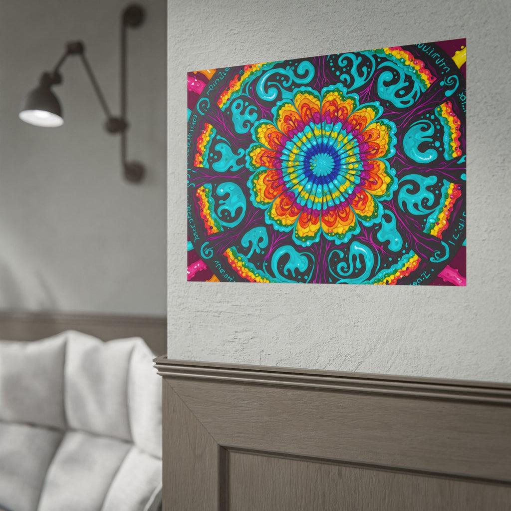 Rolled Poster — Vibrant Psychedelic Mandala Wall Art