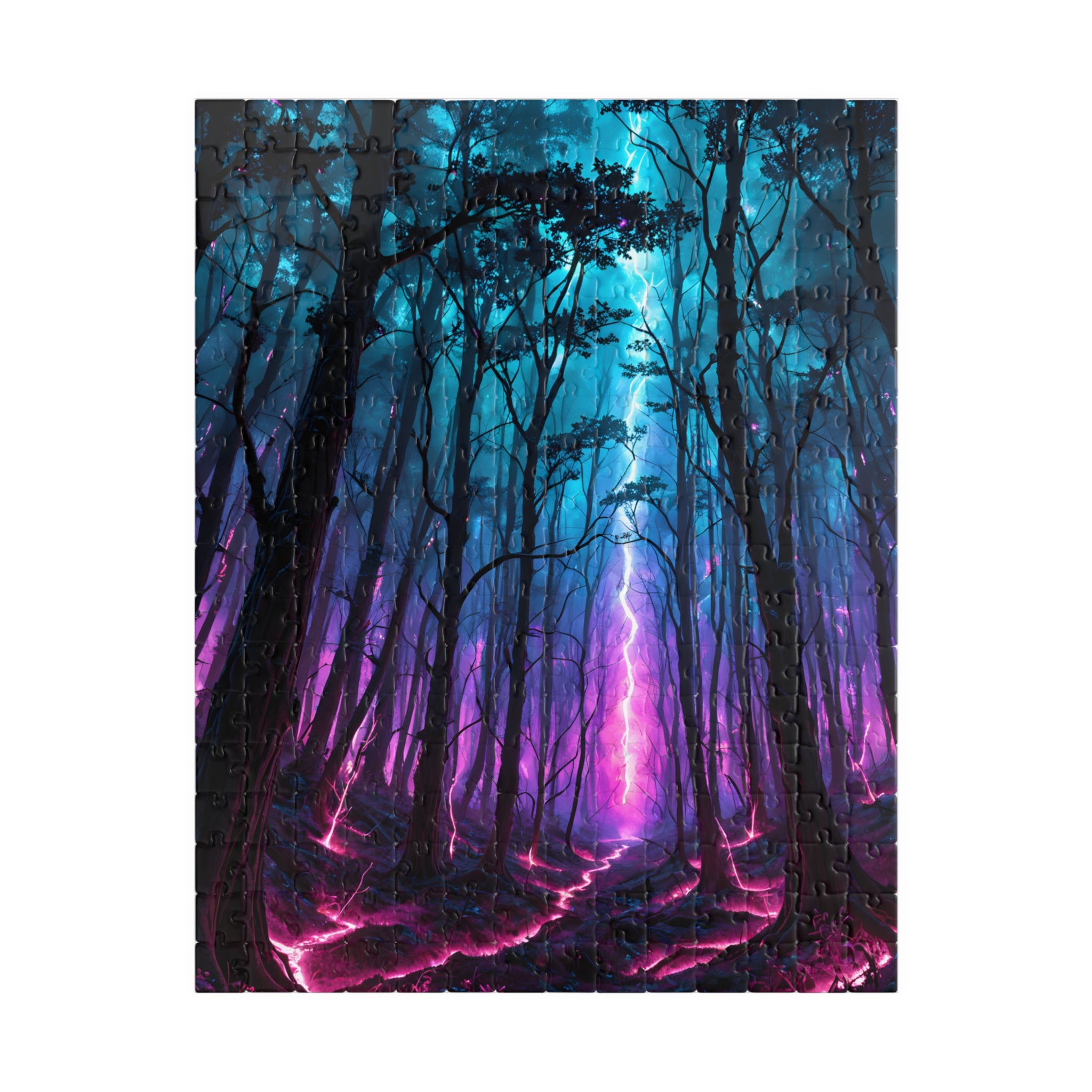 Puzzle Forêt mystique au néon – Puzzle de paysage nocturne 520/1014 pièces