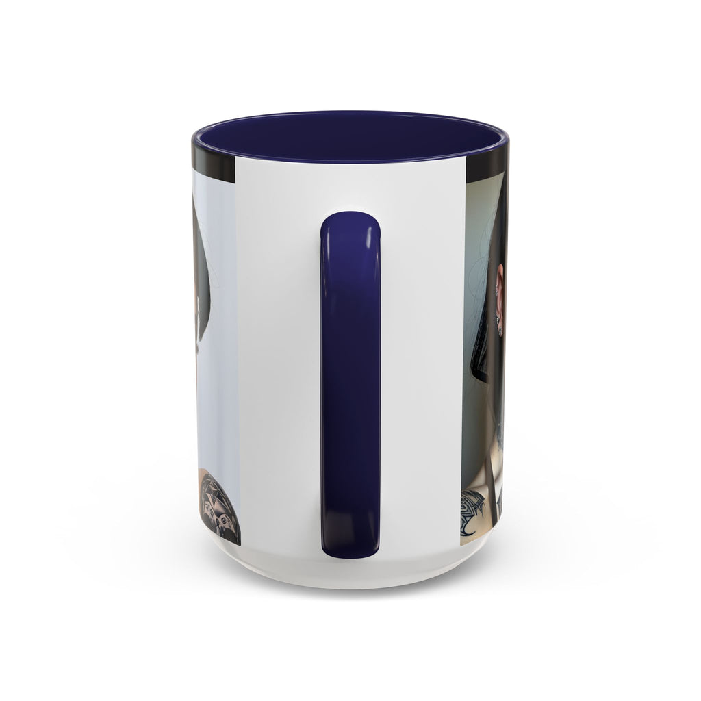 Goth Tattoo Girl Accent Coffee Mug – 11/15oz Black-Lined Ceramic