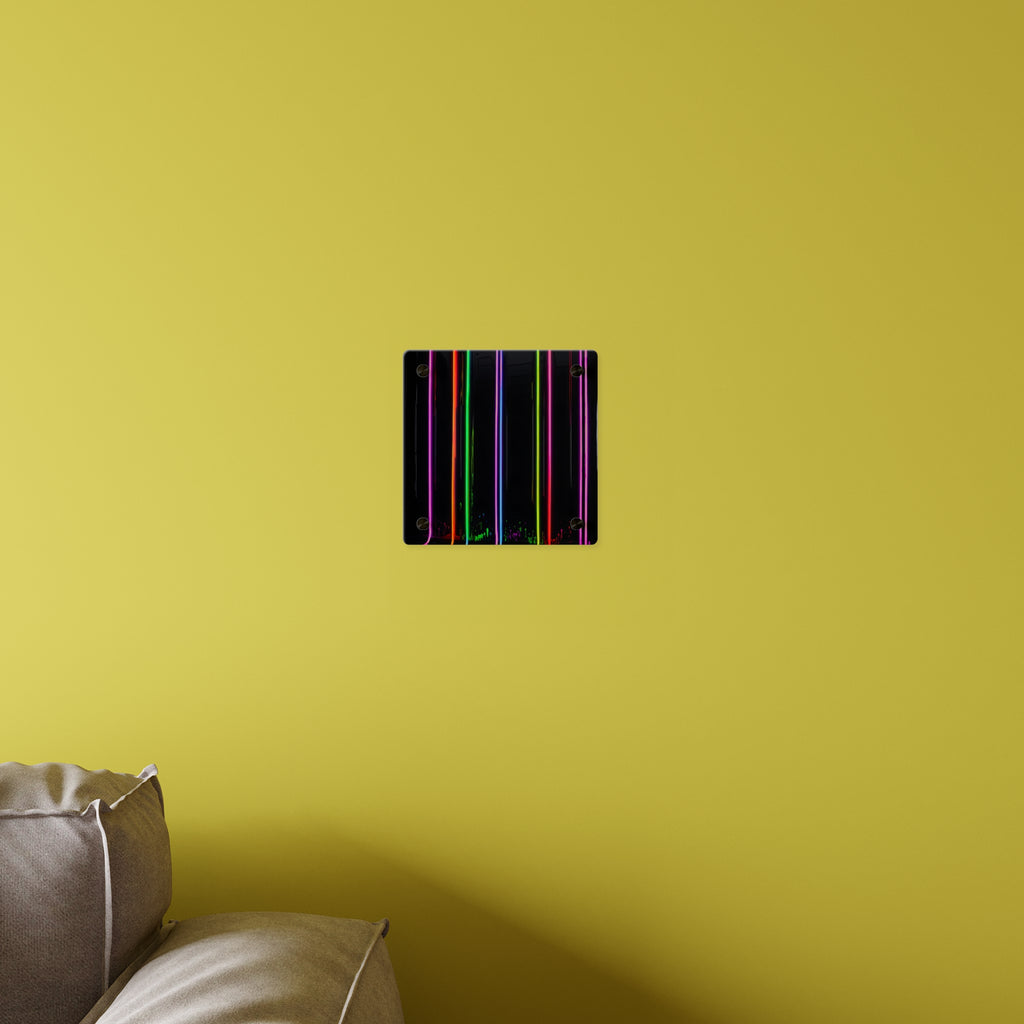 Neon Stripe Acrylic Wall Panel – Colorful Modern LED Light Art