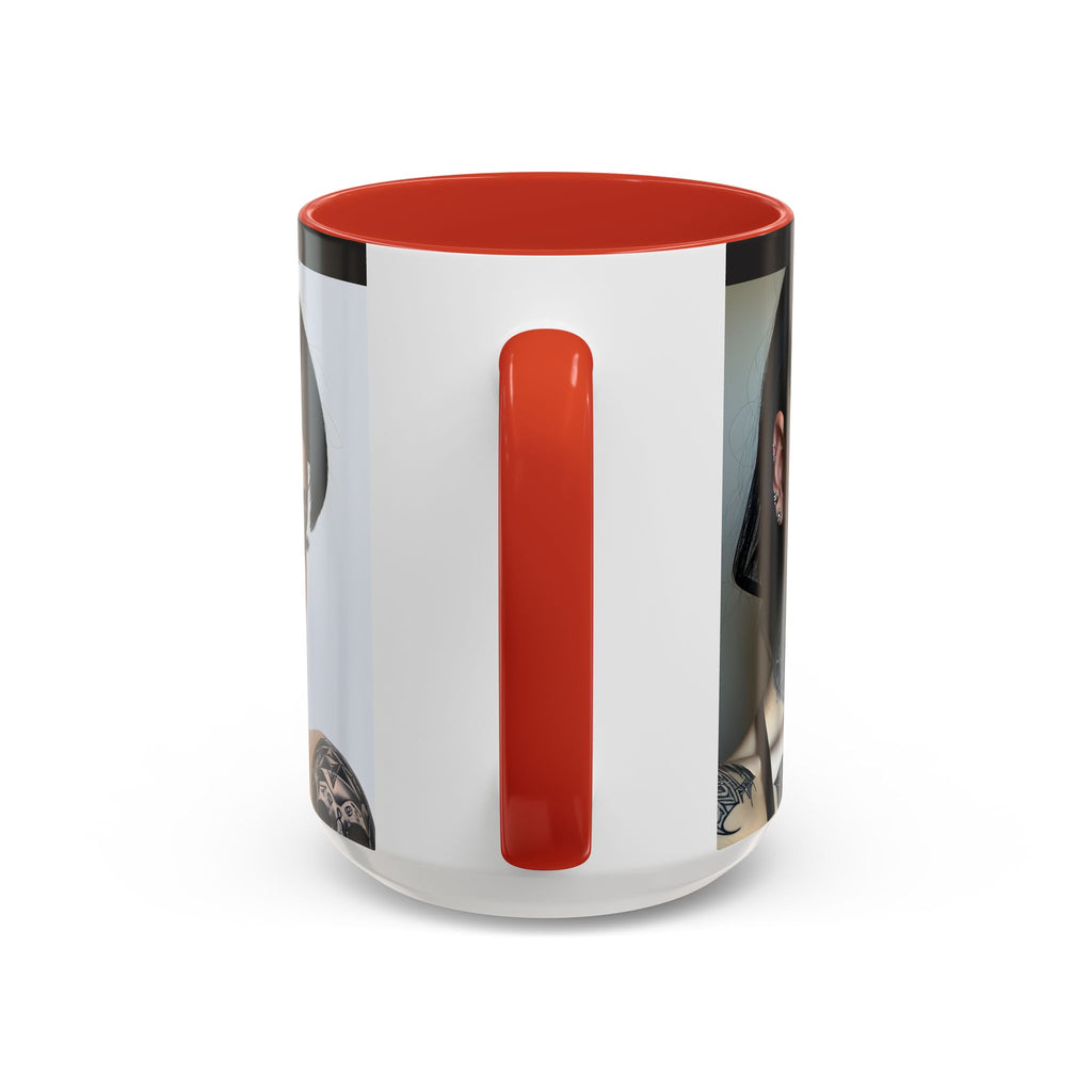 Goth Tattoo Girl Accent Coffee Mug – 11/15oz Black-Lined Ceramic