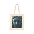 Mystic Face Art Canvas Tote — Boho Tribal Portrait Cotton Bag