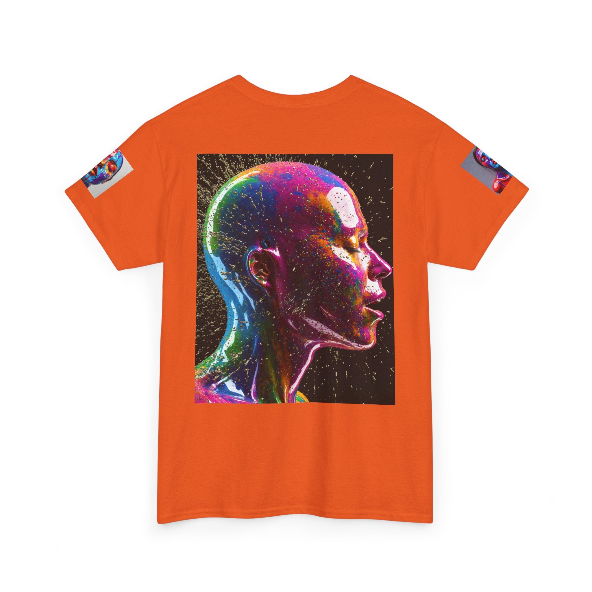 Psychedelic Head Profile Tee — Colorful Neon Abstract Portrait T-Shirt