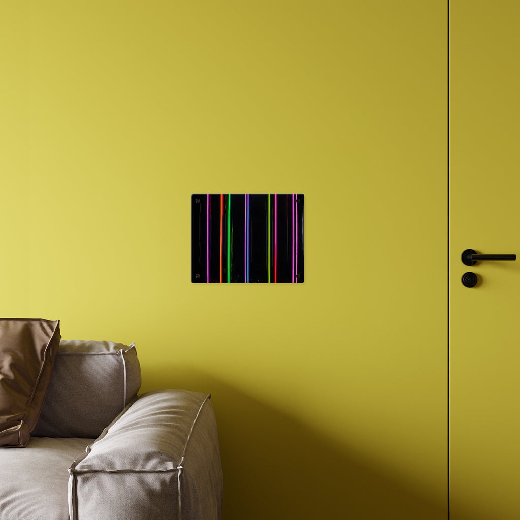 Neon Stripe Acrylic Wall Panel – Colorful Modern LED Light Art
