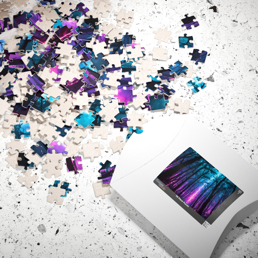 Mystic Neon Forest Puzzle — 520/1014-Piece Nightscape Jigsaw