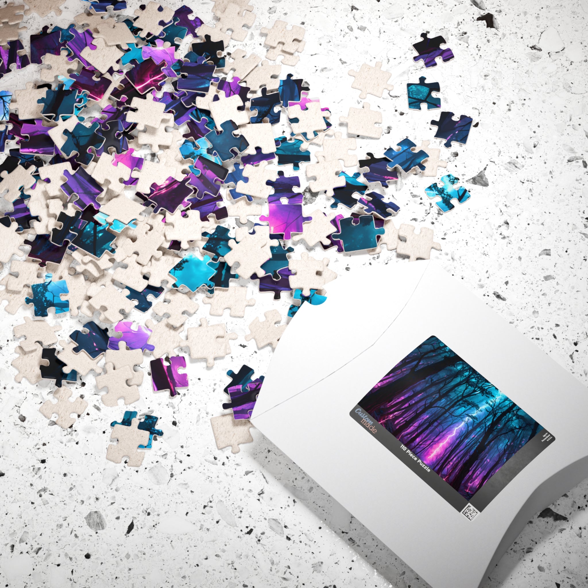 Mystic Neon Forest Puzzle — 520/1014-Piece Nightscape Jigsaw