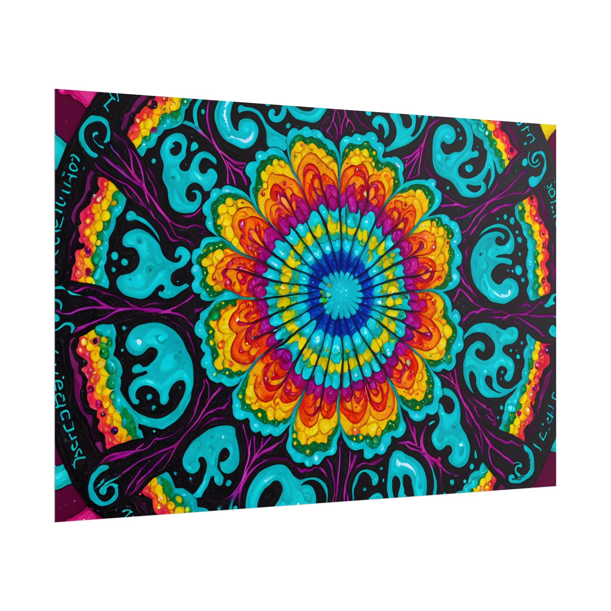 Rolled Poster — Vibrant Psychedelic Mandala Wall Art