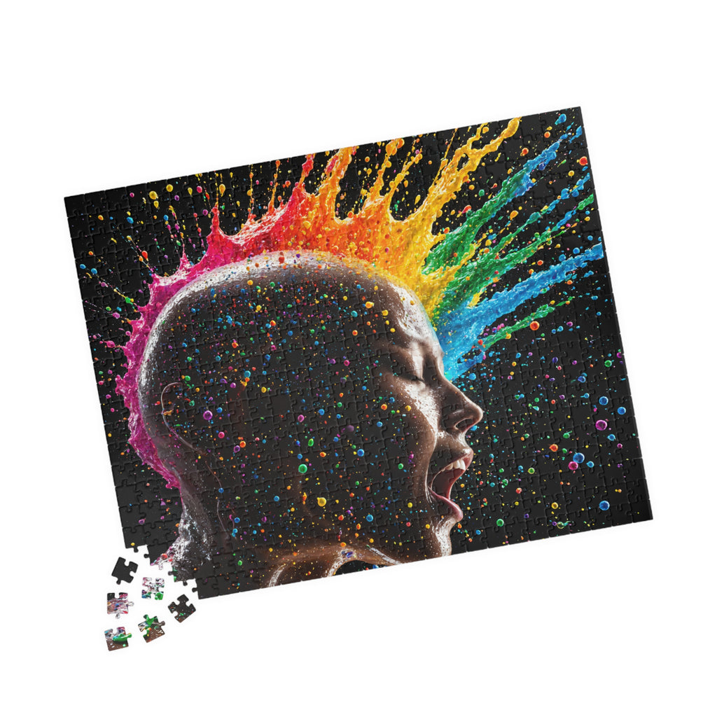 Psychedelic Rainbow Mind Jigsaw Puzzle — Color Explosion Art Puzzle (110–1014 pcs)