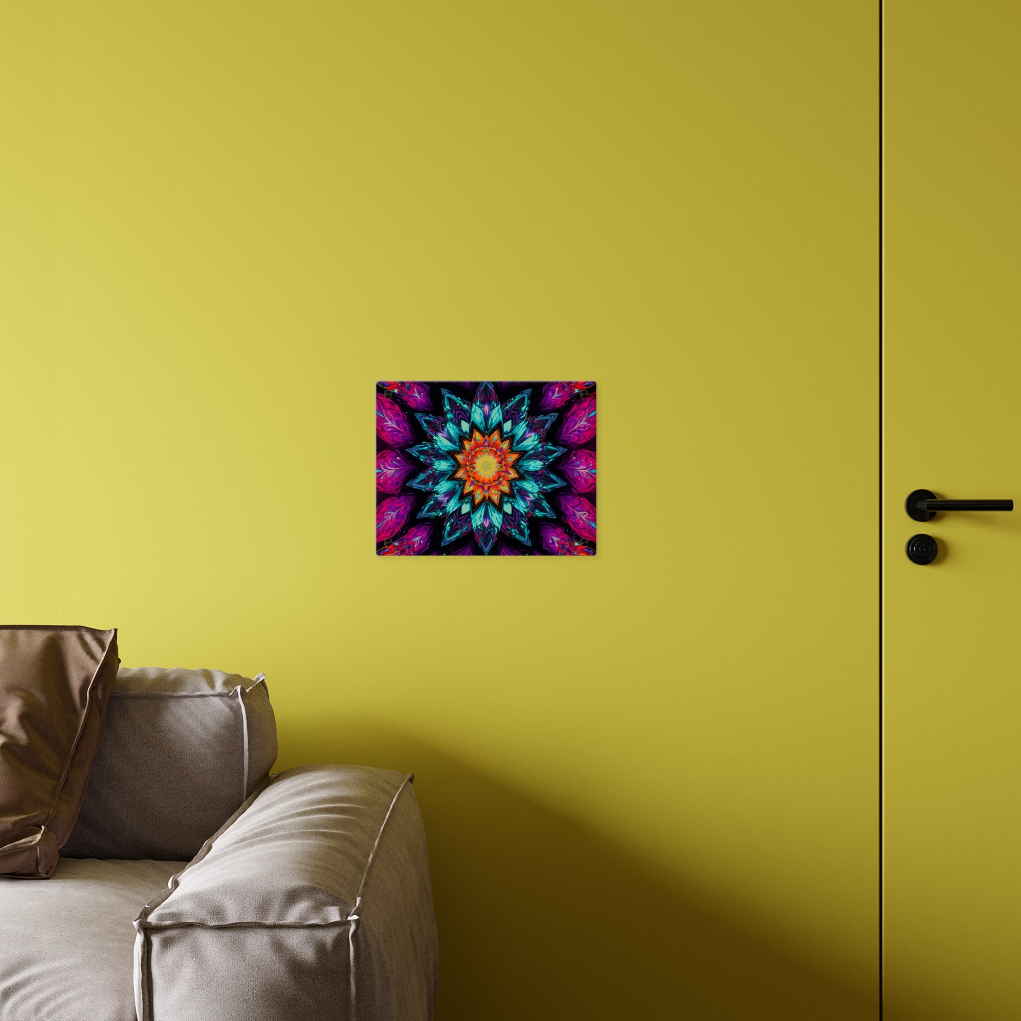 Vibrant Mandala Acrylic Wall Art Panel — Colorful Boho Home Décor