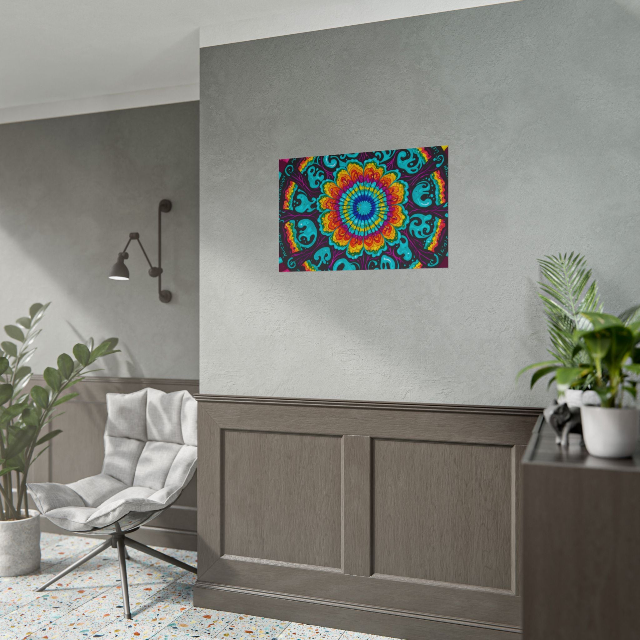 Rolled Poster — Vibrant Psychedelic Mandala Wall Art