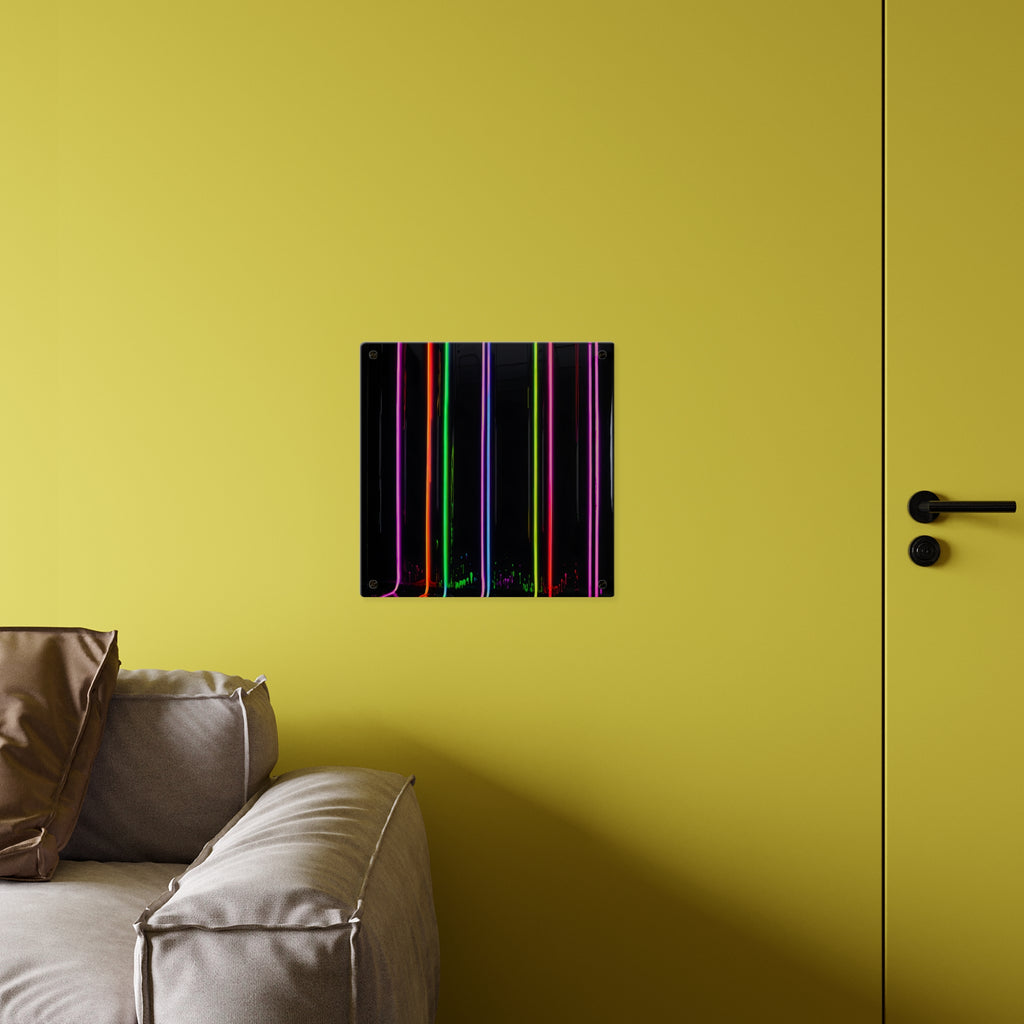 Neon Stripe Acrylic Wall Panel – Colorful Modern LED Light Art