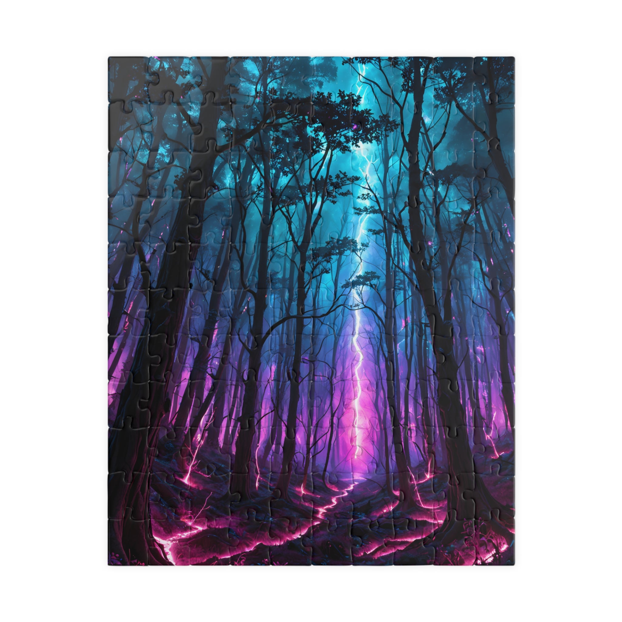 Puzzle Forêt mystique au néon – Puzzle de paysage nocturne 520/1014 pièces