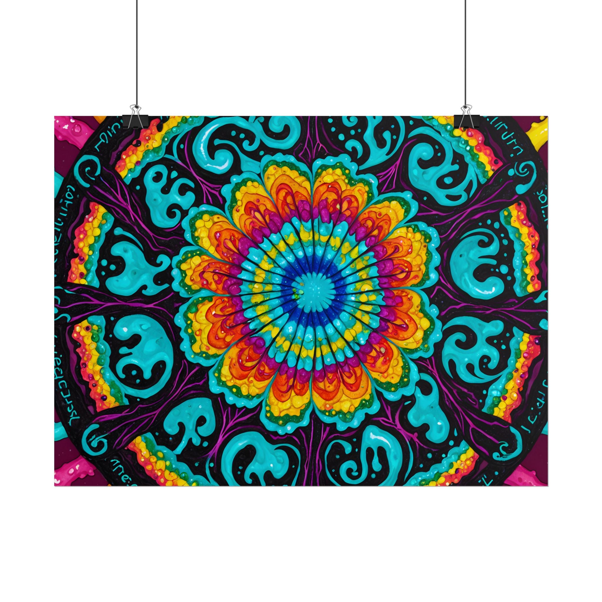 Rolled Poster — Vibrant Psychedelic Mandala Wall Art