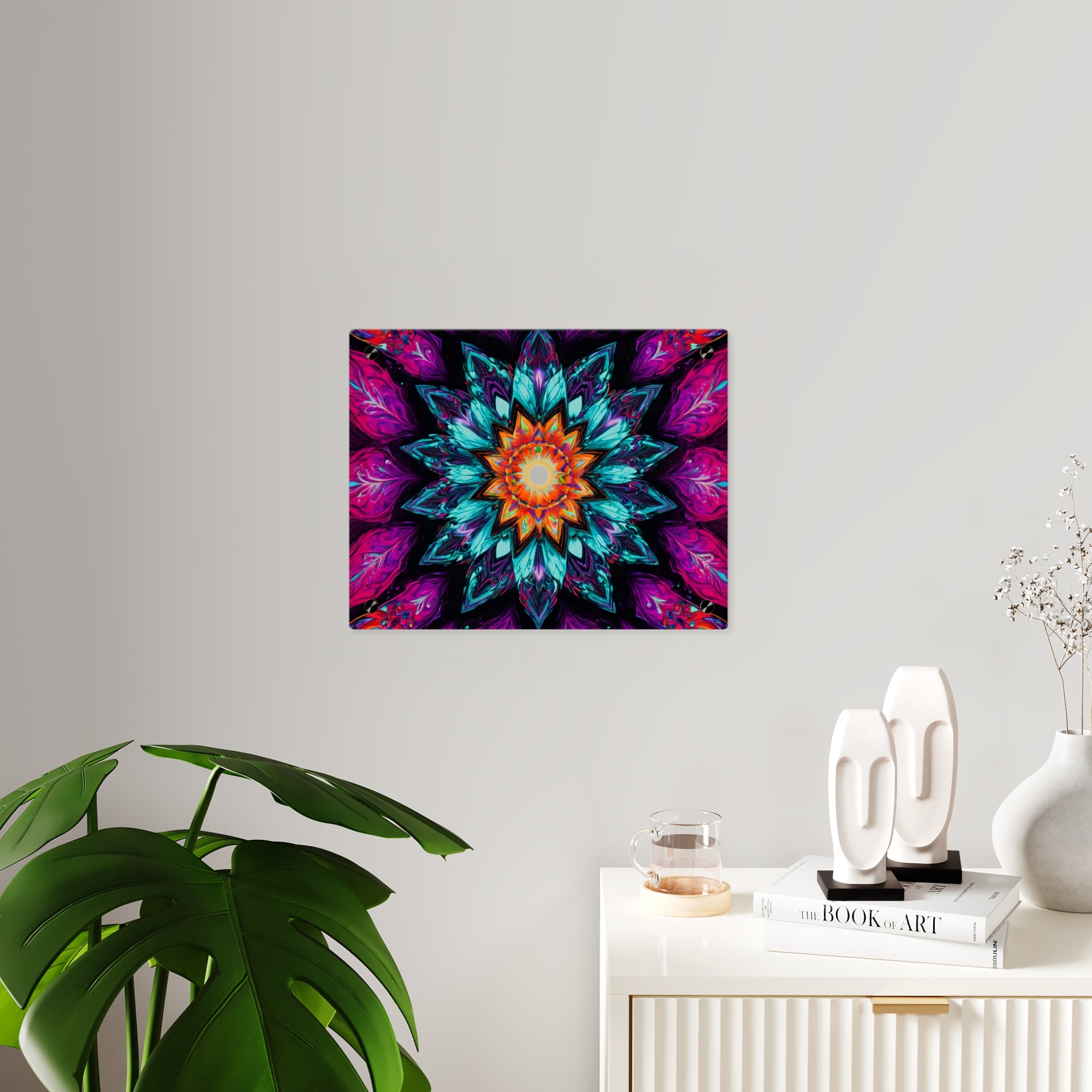Vibrant Mandala Acrylic Wall Art Panel — Colorful Boho Home Décor