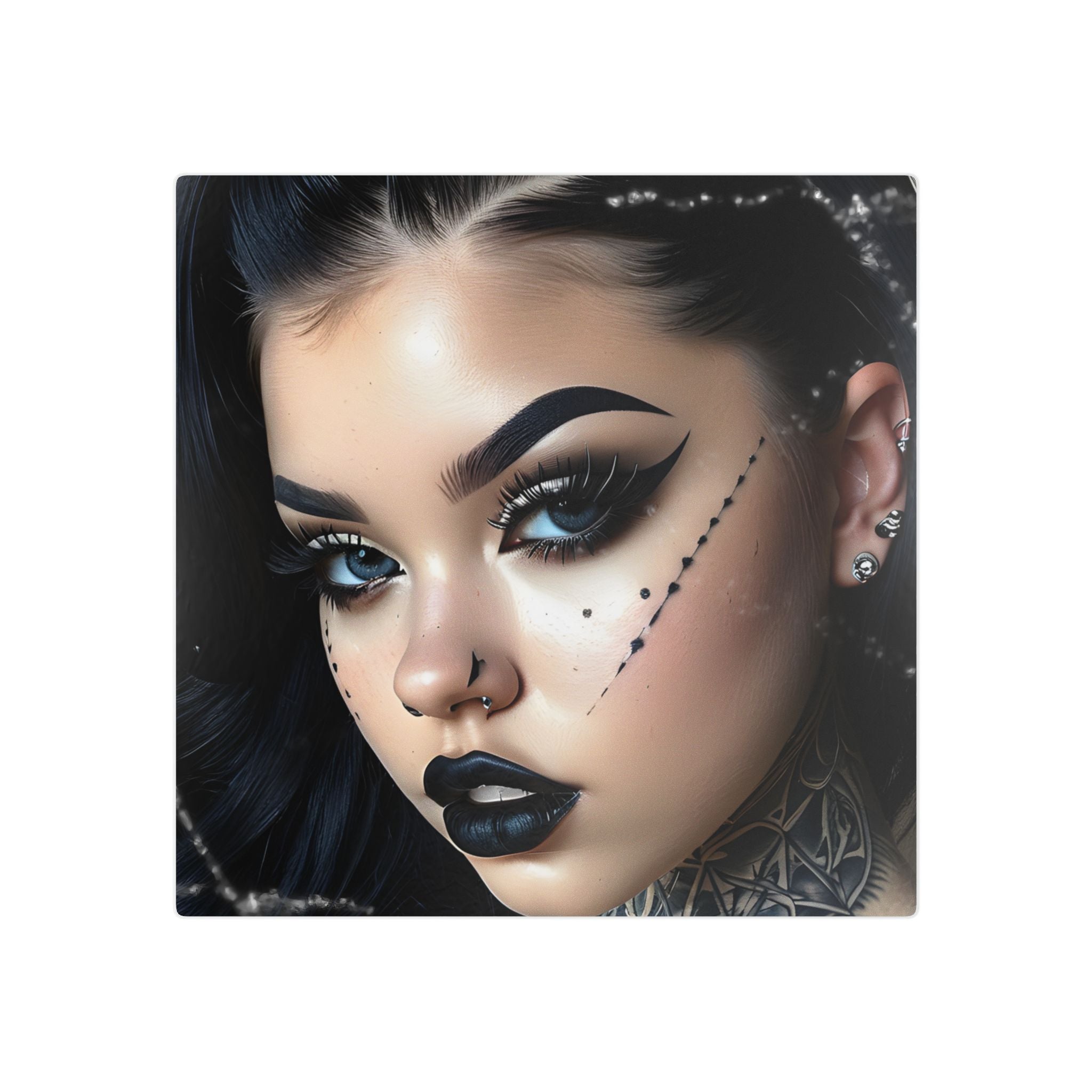 Tatouages temporaires visage gothique glamour – accent de points de larmes noirs pour maquillage des joues et des yeux