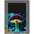 Wood Topped Wall Tapestry, glowing mushroom , enchanted mystical forest