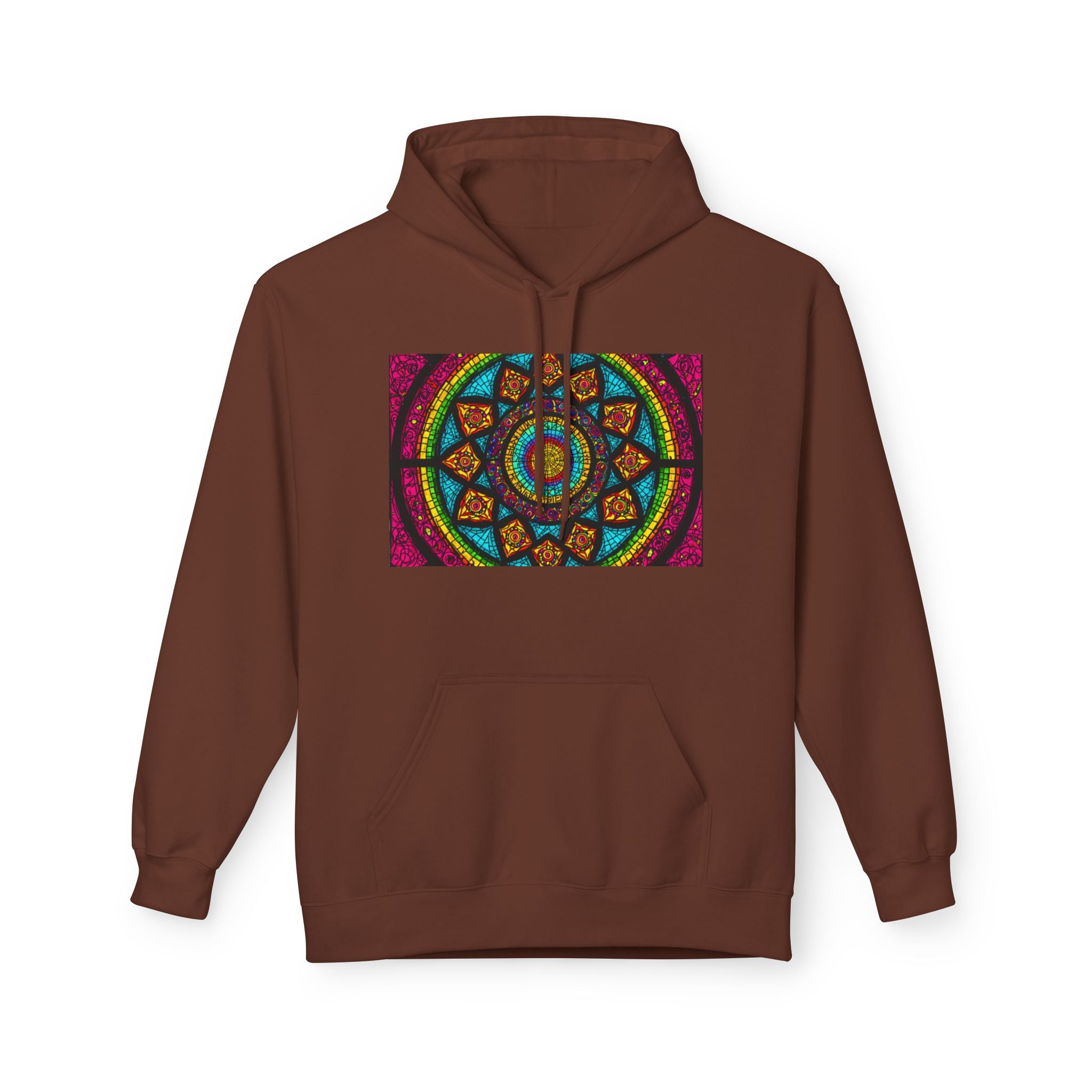 Mandala Mosaic Hoodie — Colorful Geometric Spiritual Art Sweatshirt