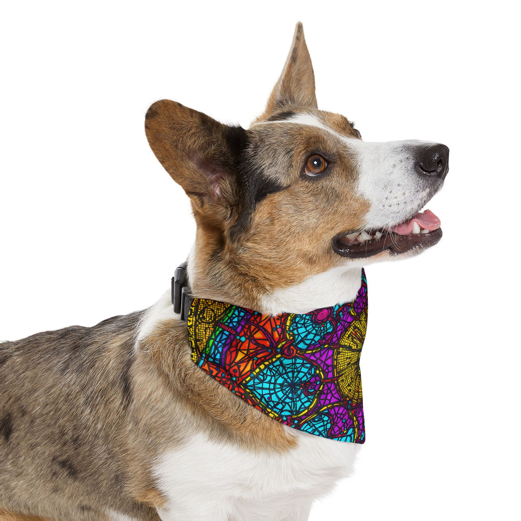 Pet Bandana — Colorful Mandala Stained Glass Collar Bandana for Dogs & Cats