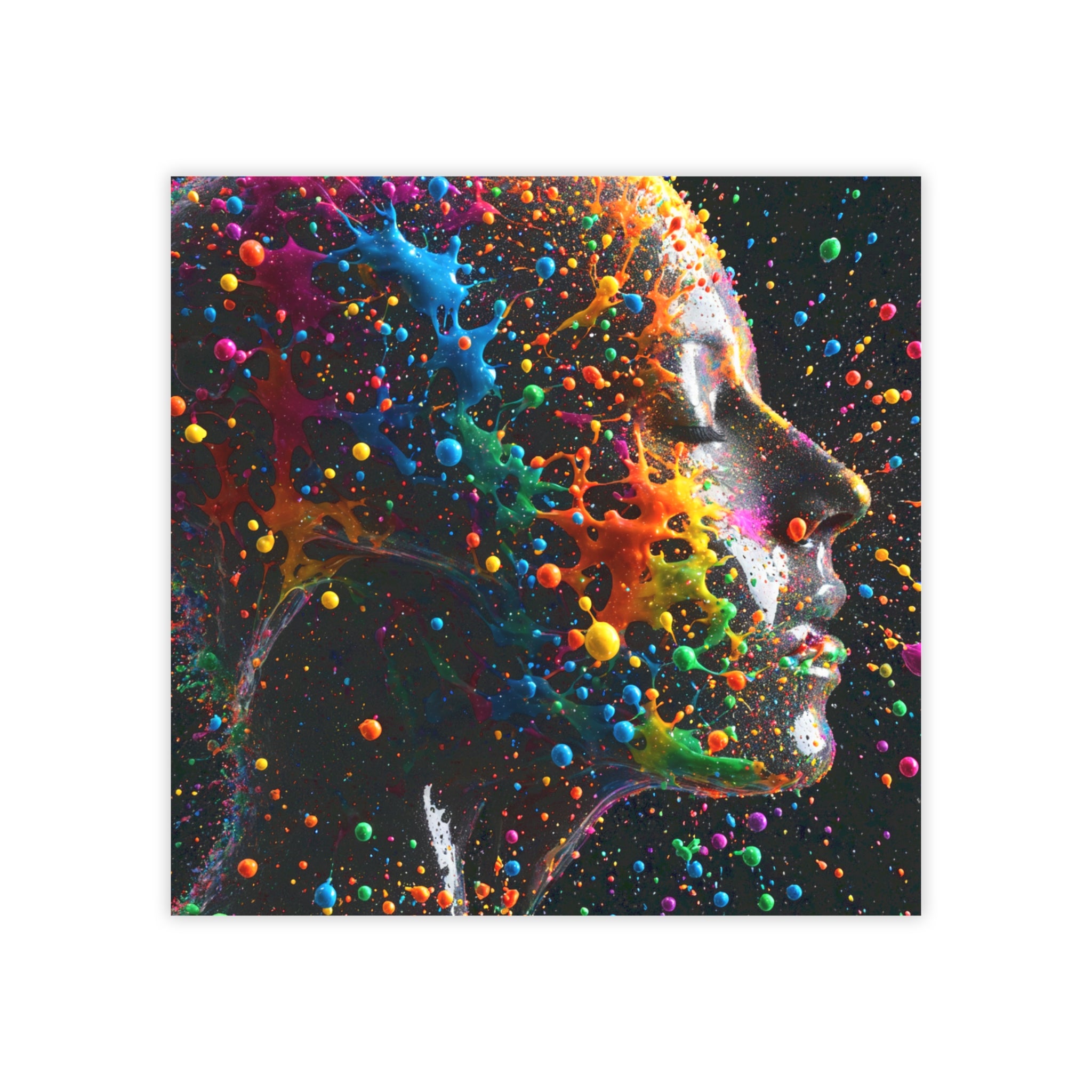 Color Splash Face Post-it Note Pads — Artistic Neon Sticky Notes