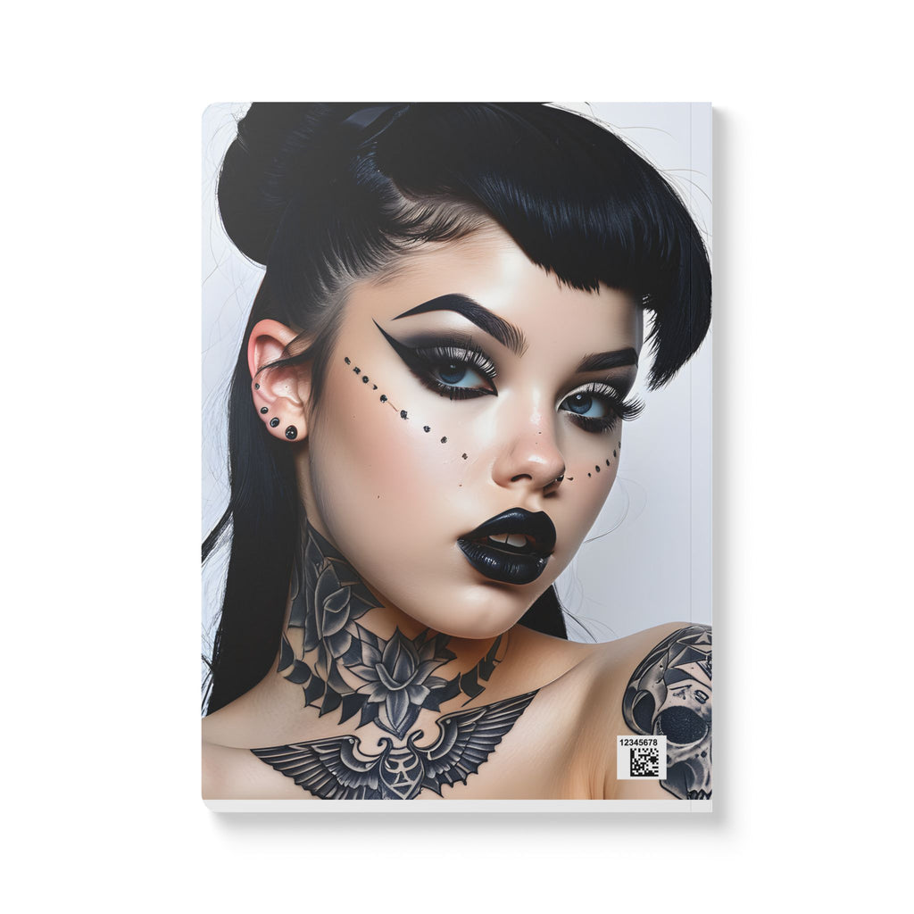 Goth Beauty Softcover Journal — Tattooed Dark Glam Portrait Notebook