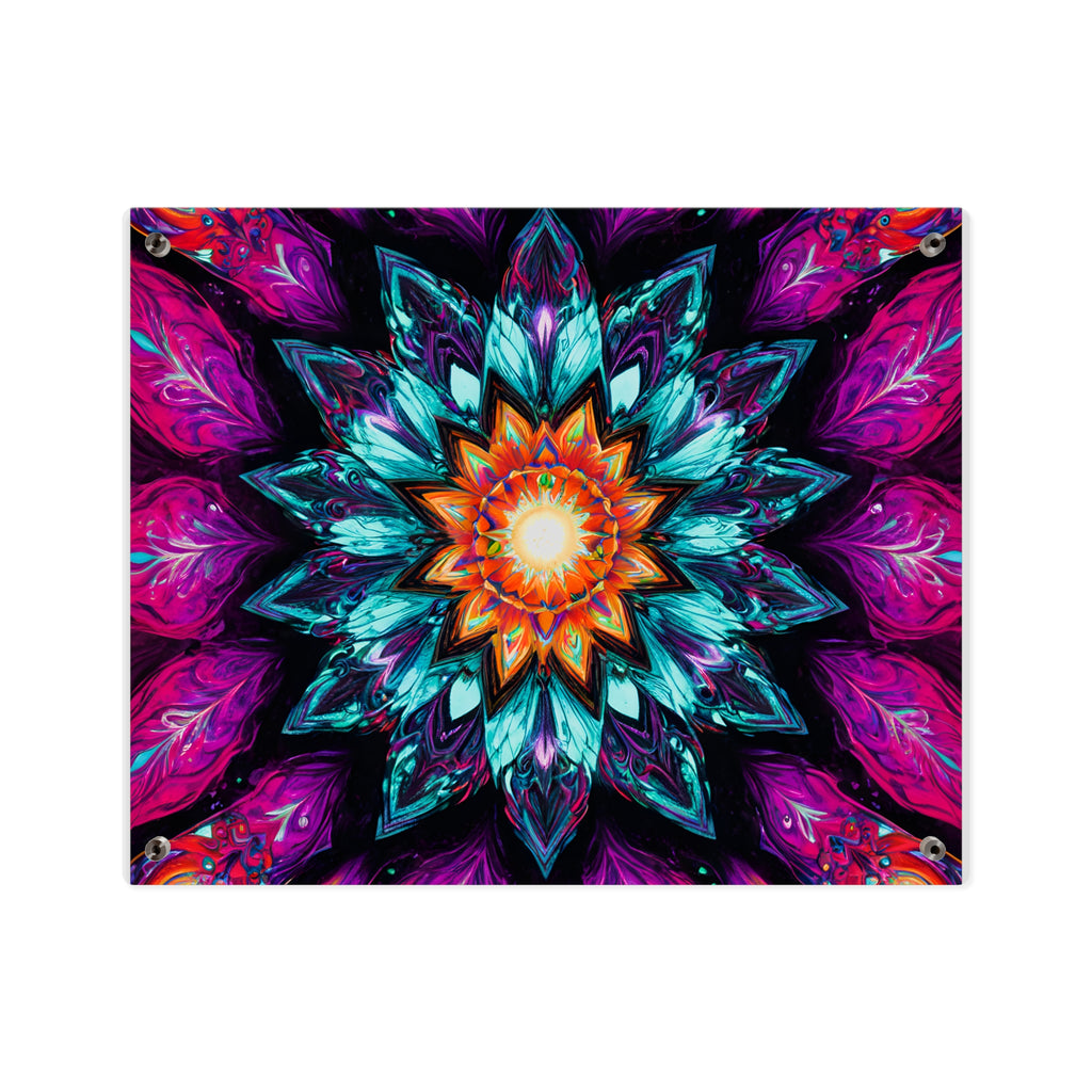 Vibrant Mandala Acrylic Wall Art Panel — Colorful Boho Home Décor