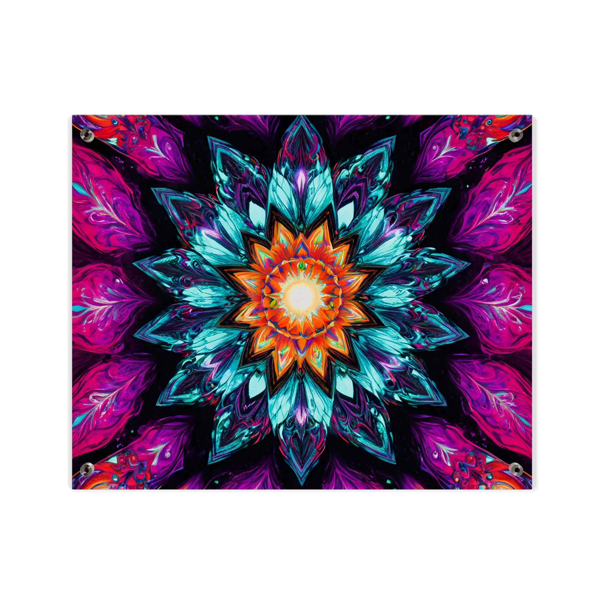 Vibrant Mandala Acrylic Wall Art Panel — Colorful Boho Home Décor