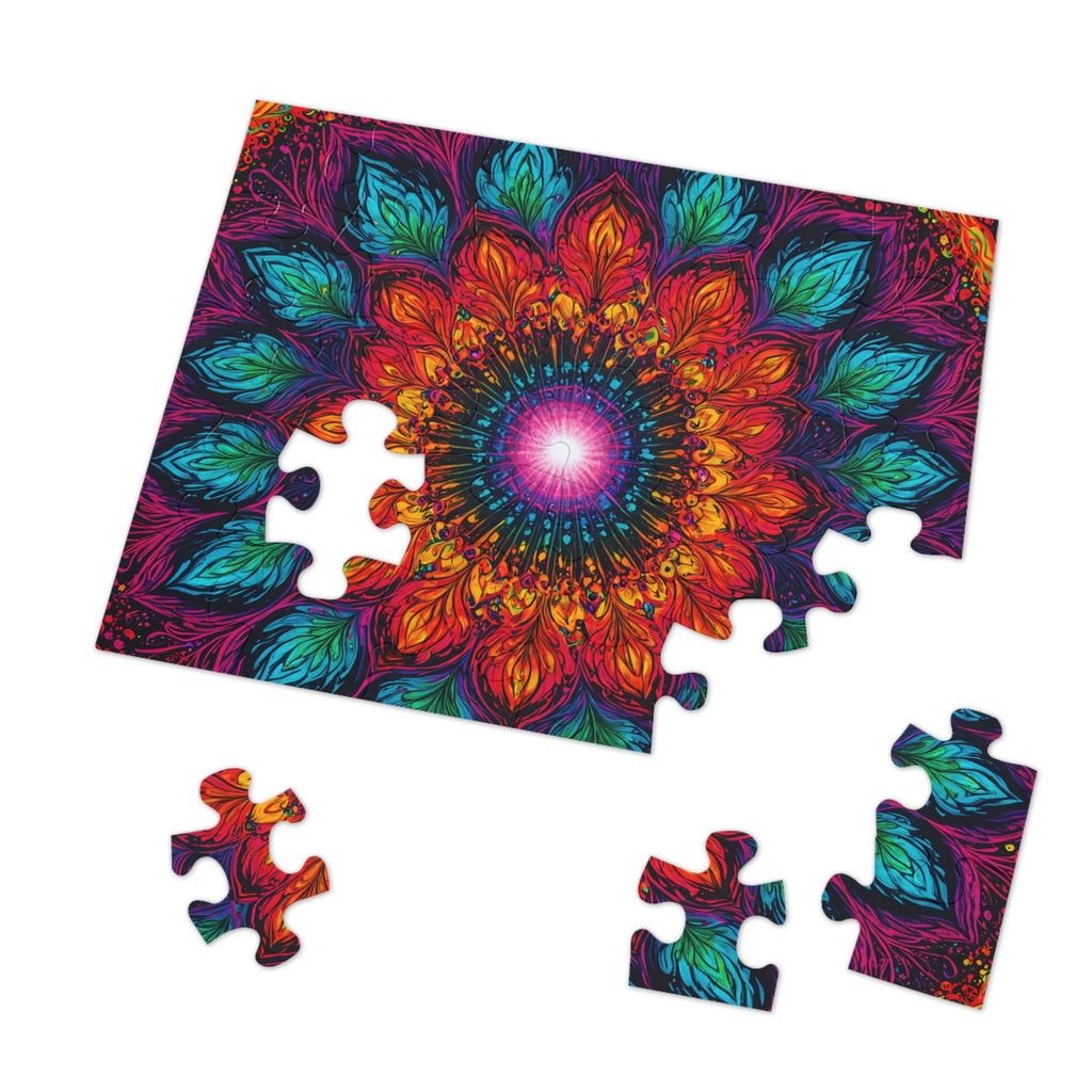 Puzzle Mandala en étain — Kaléidoscope Floral Vibrant 500 Pièces, Idée Cadeau