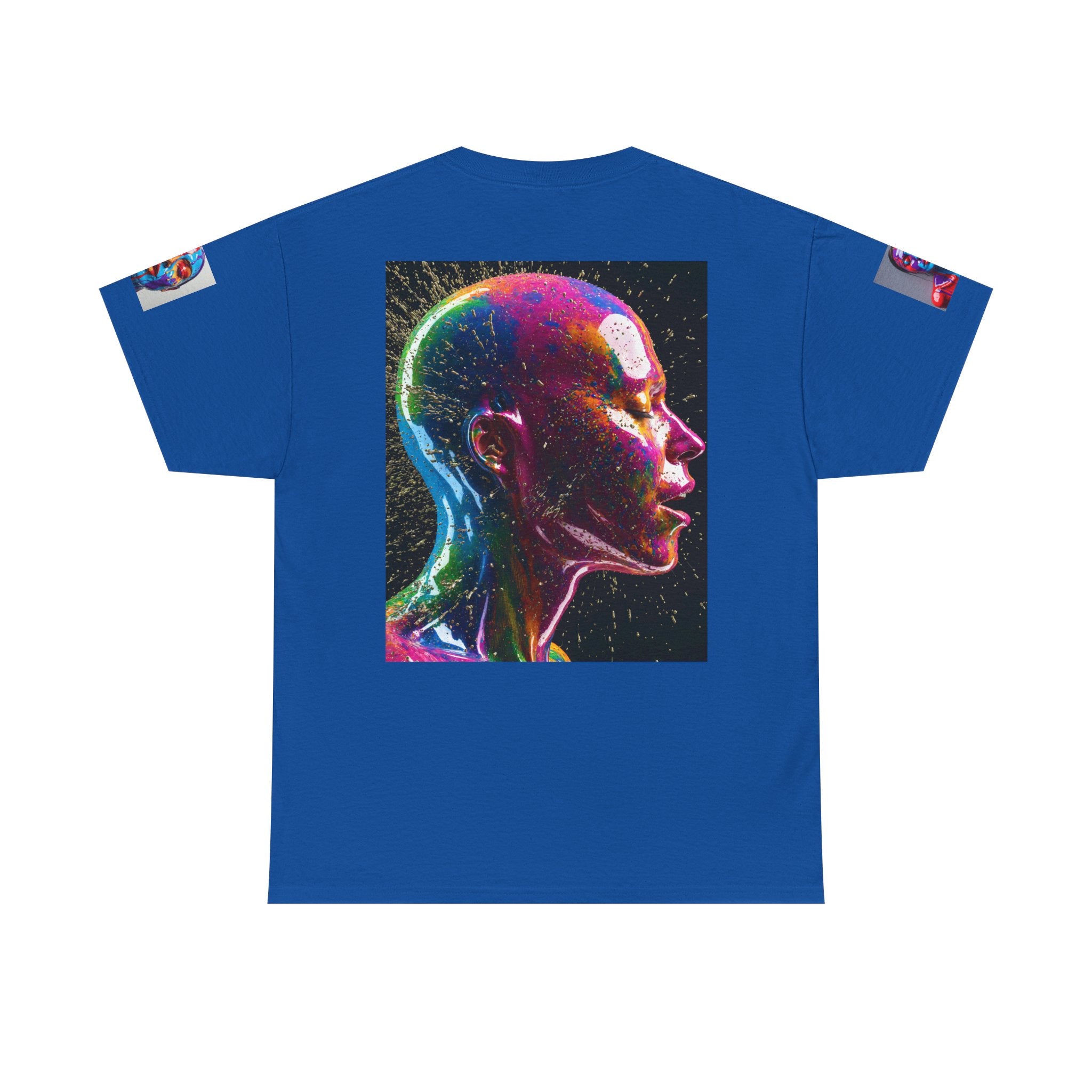 Psychedelic Head Profile Tee — Colorful Neon Abstract Portrait T-Shirt