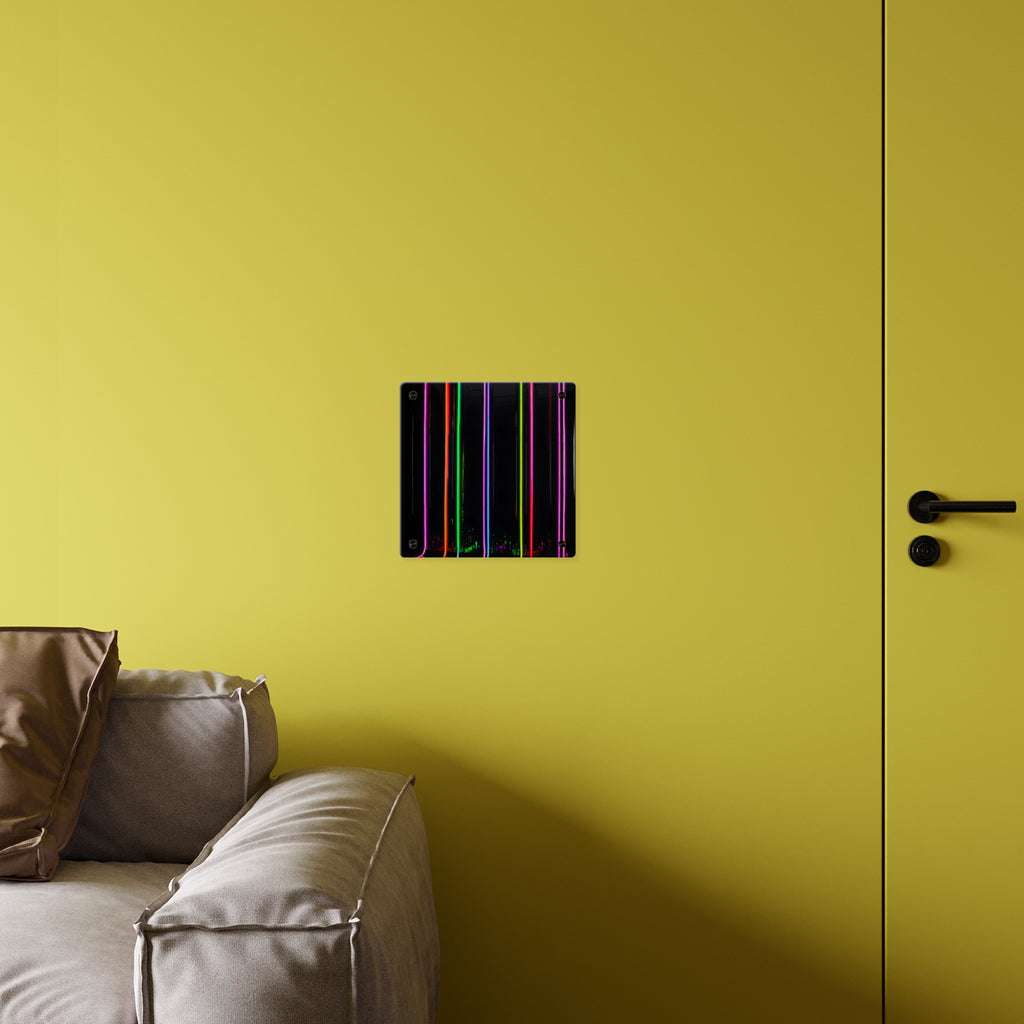 Neon Stripe Acrylic Wall Panel – Colorful Modern LED Light Art