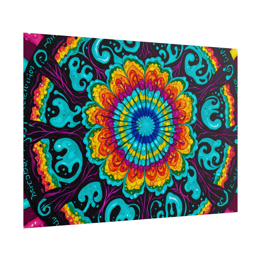 Rolled Poster — Vibrant Psychedelic Mandala Wall Art