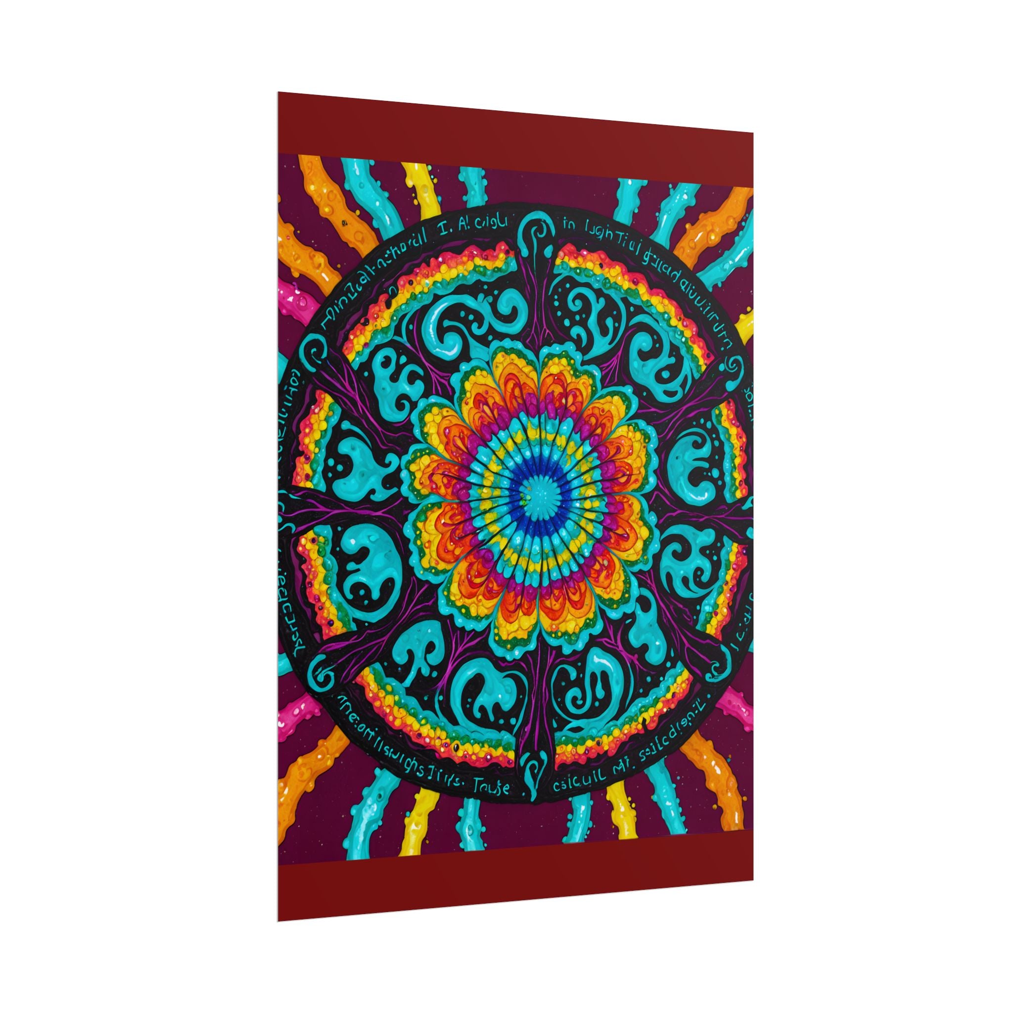 Rolled Poster — Vibrant Psychedelic Mandala Wall Art