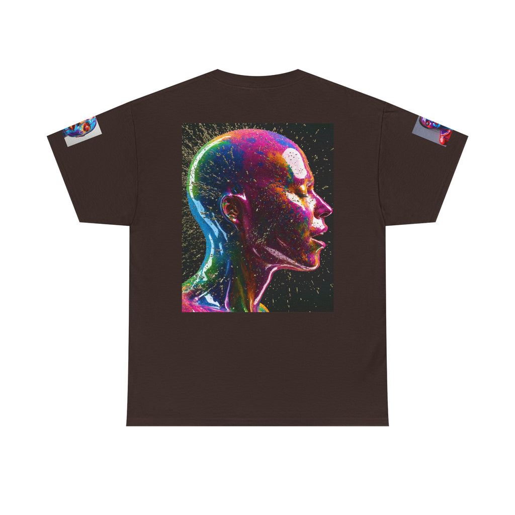 Psychedelic Head Profile Tee — Colorful Neon Abstract Portrait T-Shirt