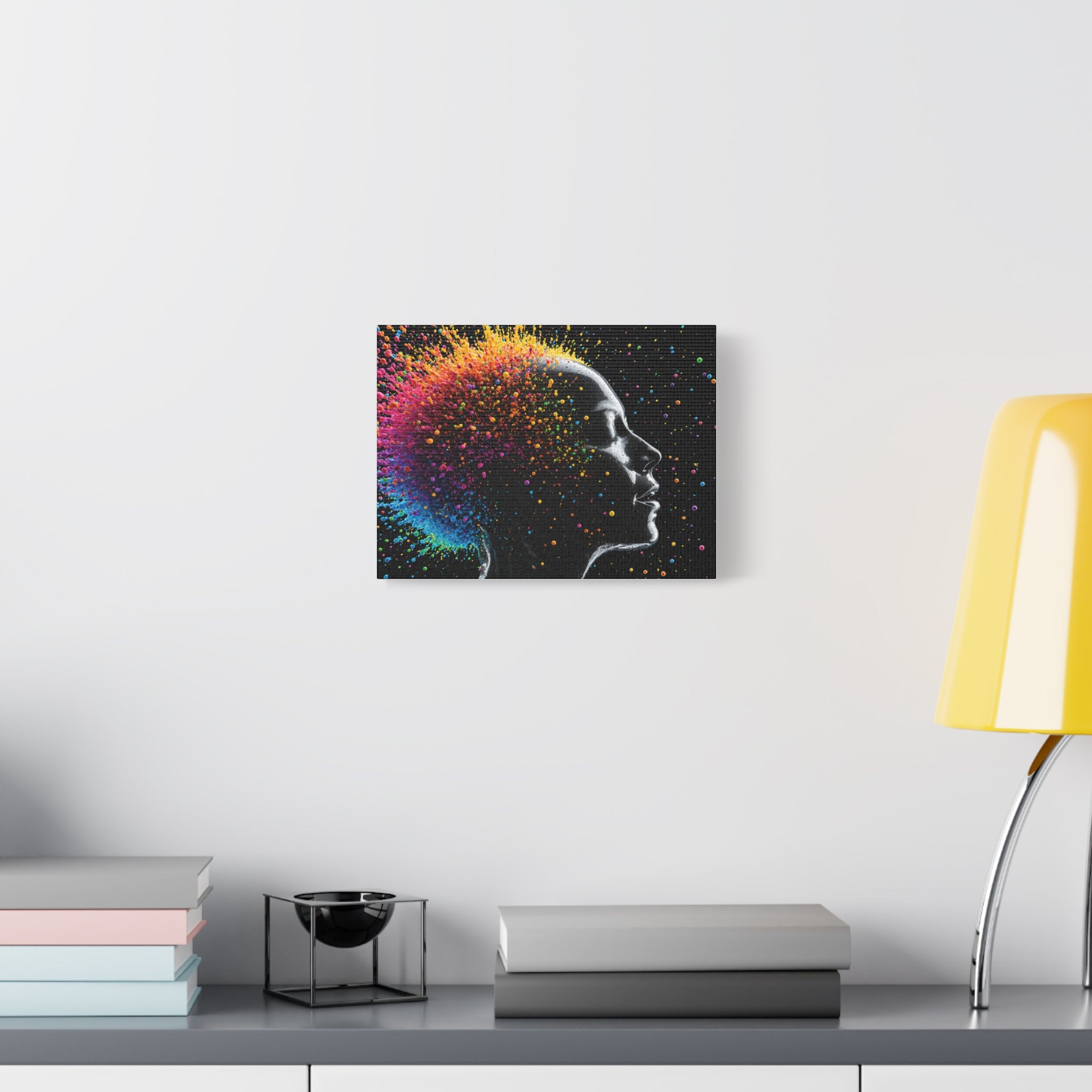 Colorburst Silhouette Matte Canvas Print — Abstract Rainbow Woman Wall Art