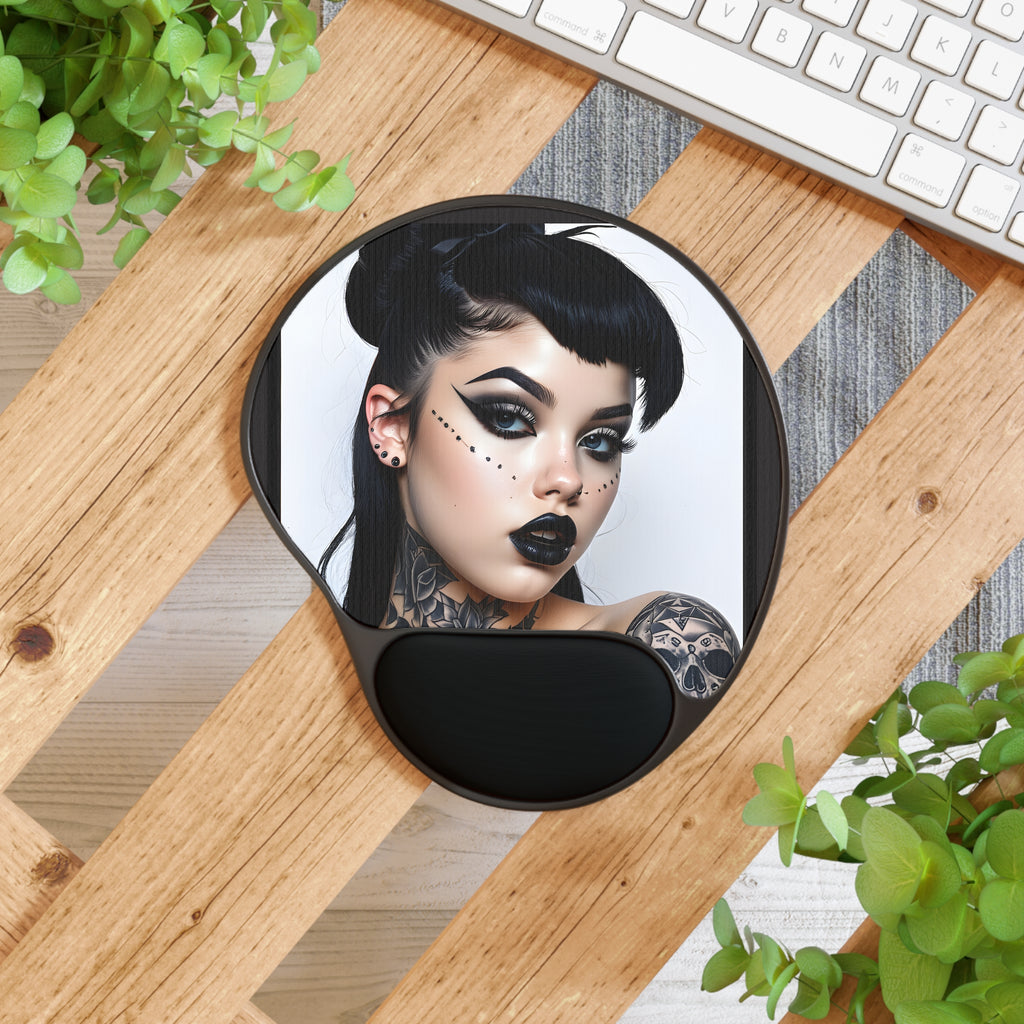 Gothic Tattooed Beauty Mouse Pad with Wrist Rest