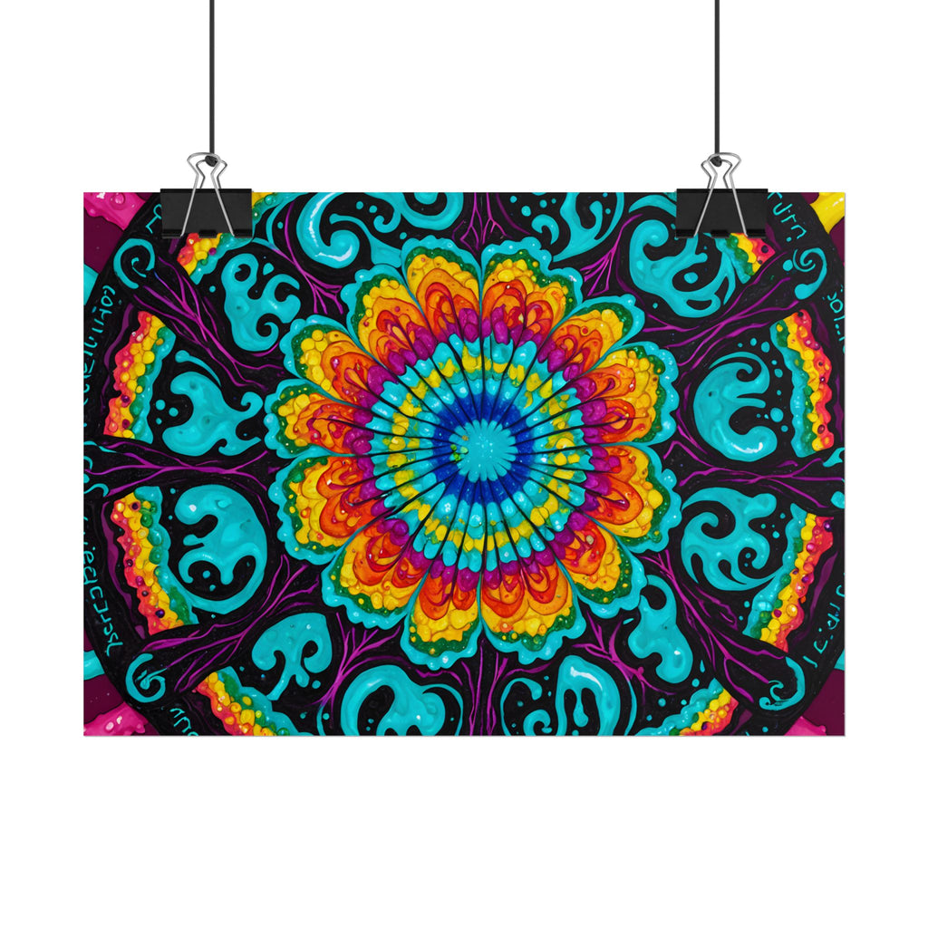 Rolled Poster — Vibrant Psychedelic Mandala Wall Art