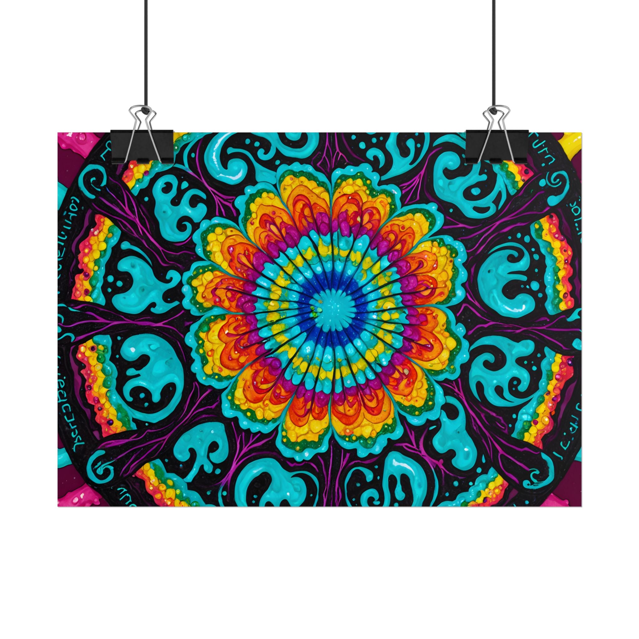 Rolled Poster — Vibrant Psychedelic Mandala Wall Art