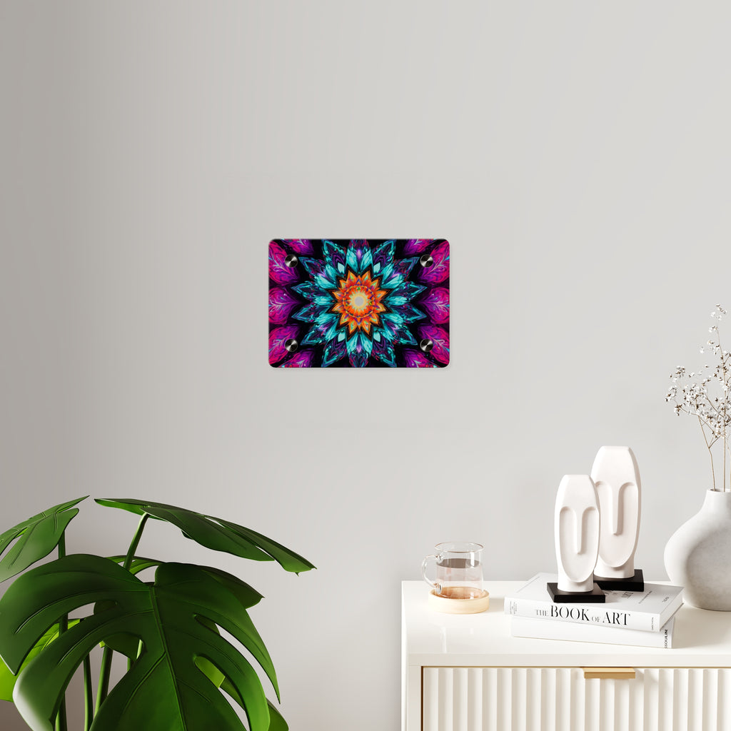 Vibrant Mandala Acrylic Wall Art Panel — Colorful Boho Home Décor