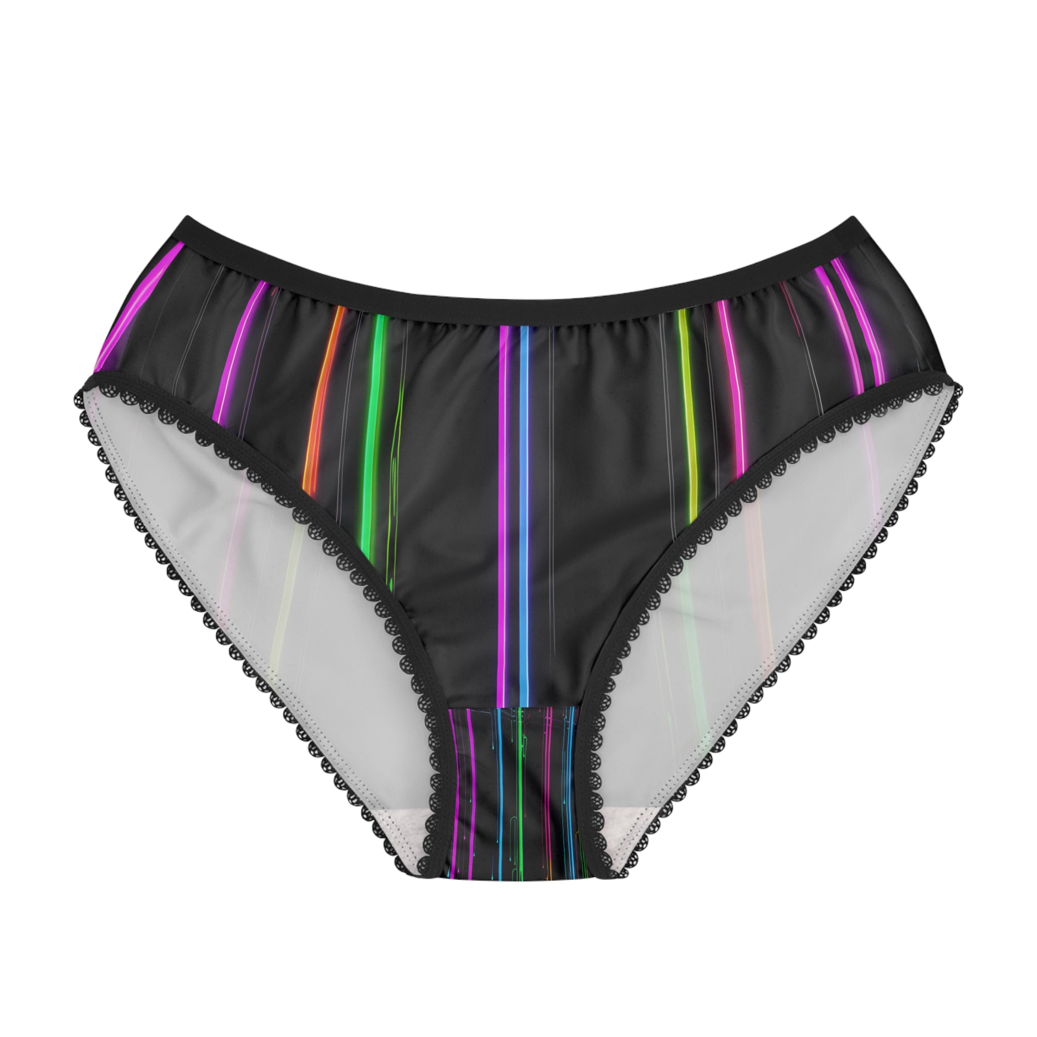 Neon Stripe Women's Briefs — Colorful Glow Lingerie
